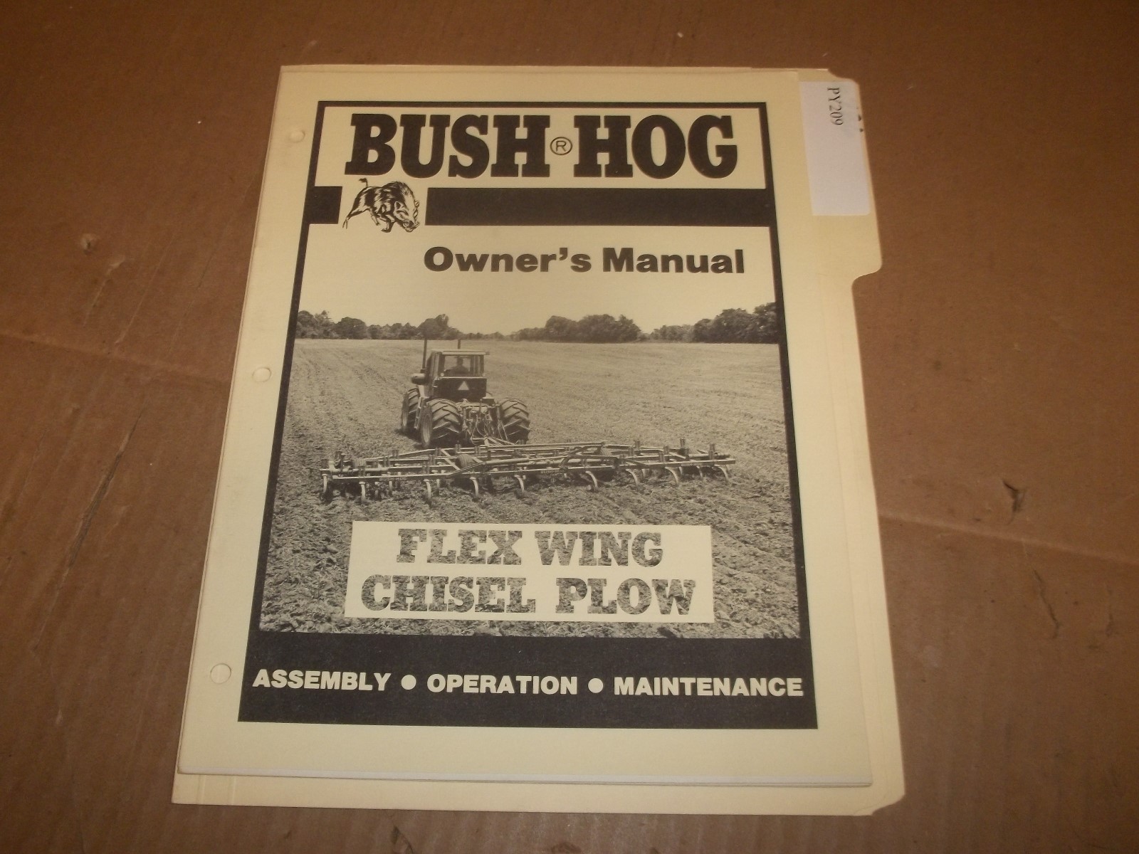 PY209) Bush Hog Operator Manual Flex Wing Chisel Plow