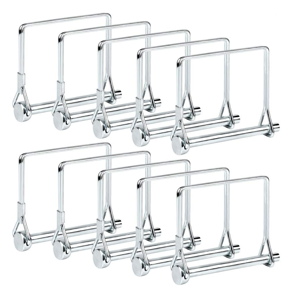 10 PCS Square Pto Pin Shaft Locking Pin 1/4 pin Hitch pin Wire Lock Pin Safet…
