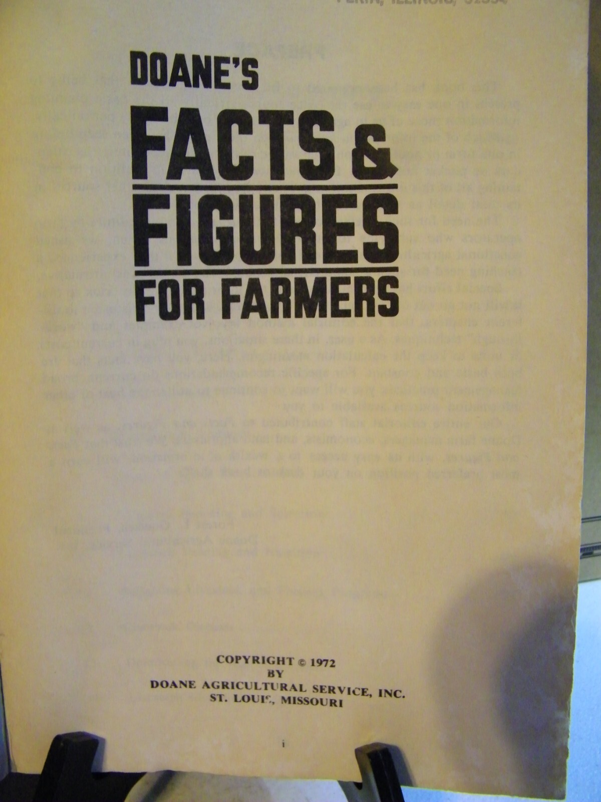 Doane Facts and Figures Farmers 1972 1st Edition St Louis MO Markets Fertilizer