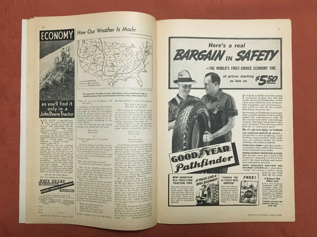 Successful Farming – August 1936 – Ads – IH McCormick/Case/Ford/Chevy/Plymouth