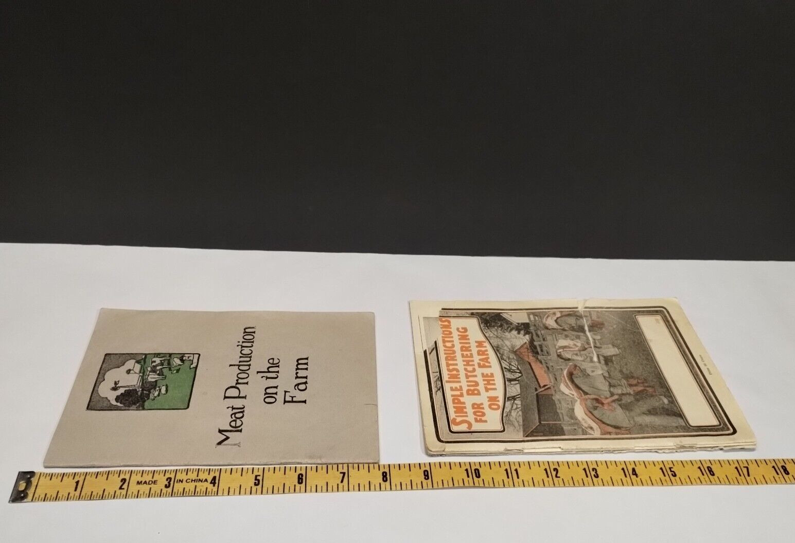 Vintage MEAT PRODUCTION On The FARM Bklet & 1922 Simple Instructions for Butcher