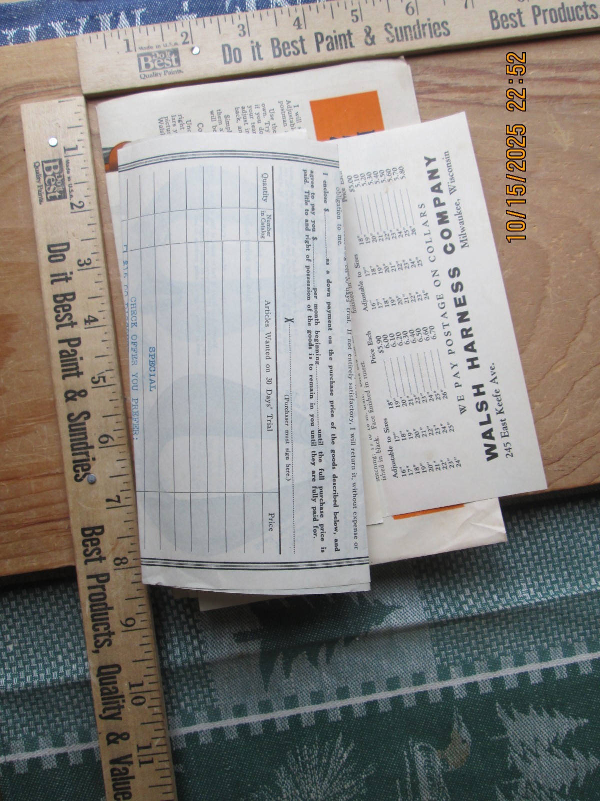walsh harness co. horse collars brochure Mailer