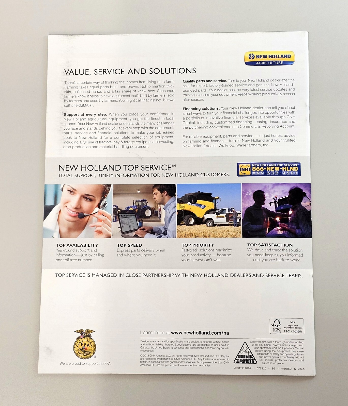 New Holland T7 Series Tractors 171 to 269 MAX Engine hp Brochure Catalog 2013