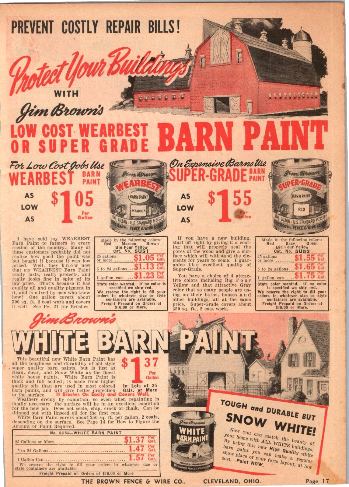 1943 Print Ad Wearbest BARN PAINT 9.5&Prime; x 6.5&Prime; – Jim Brown product