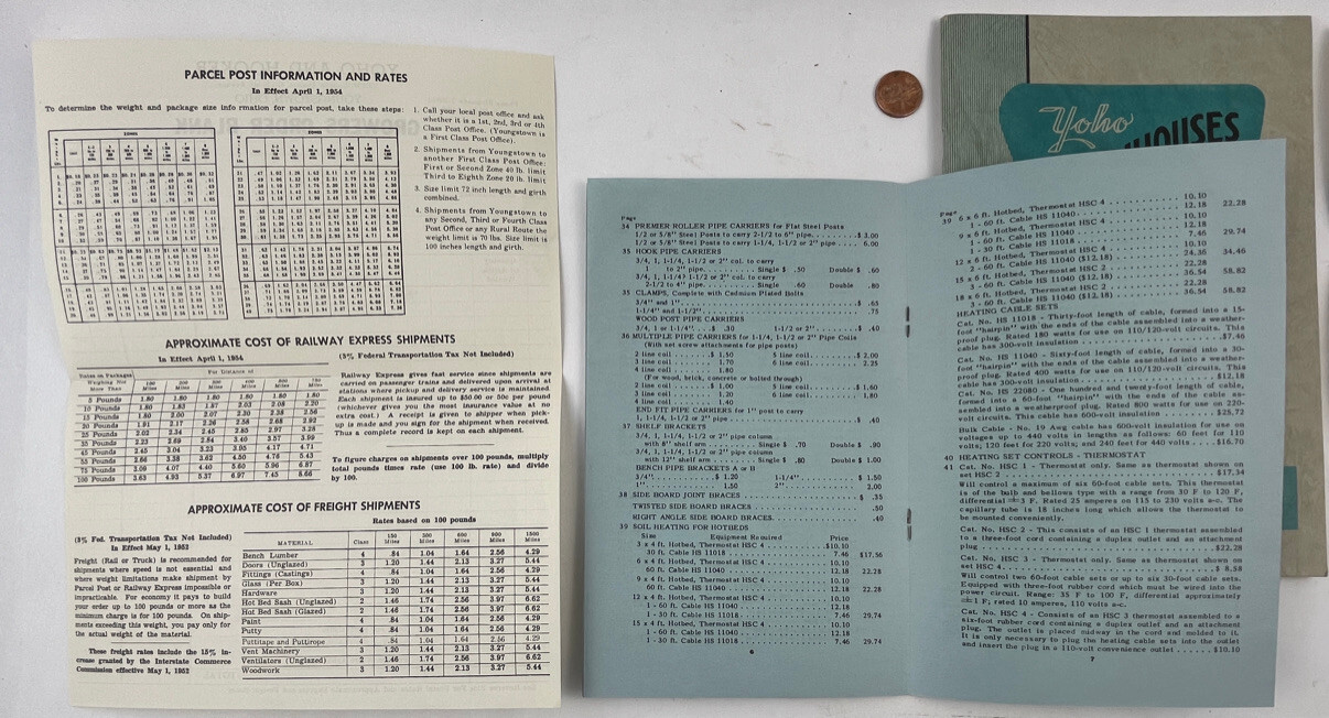 1959 Yoho & Hooker Greenhouses Catalog 157 Youngstown OH + Pricelist + other ads