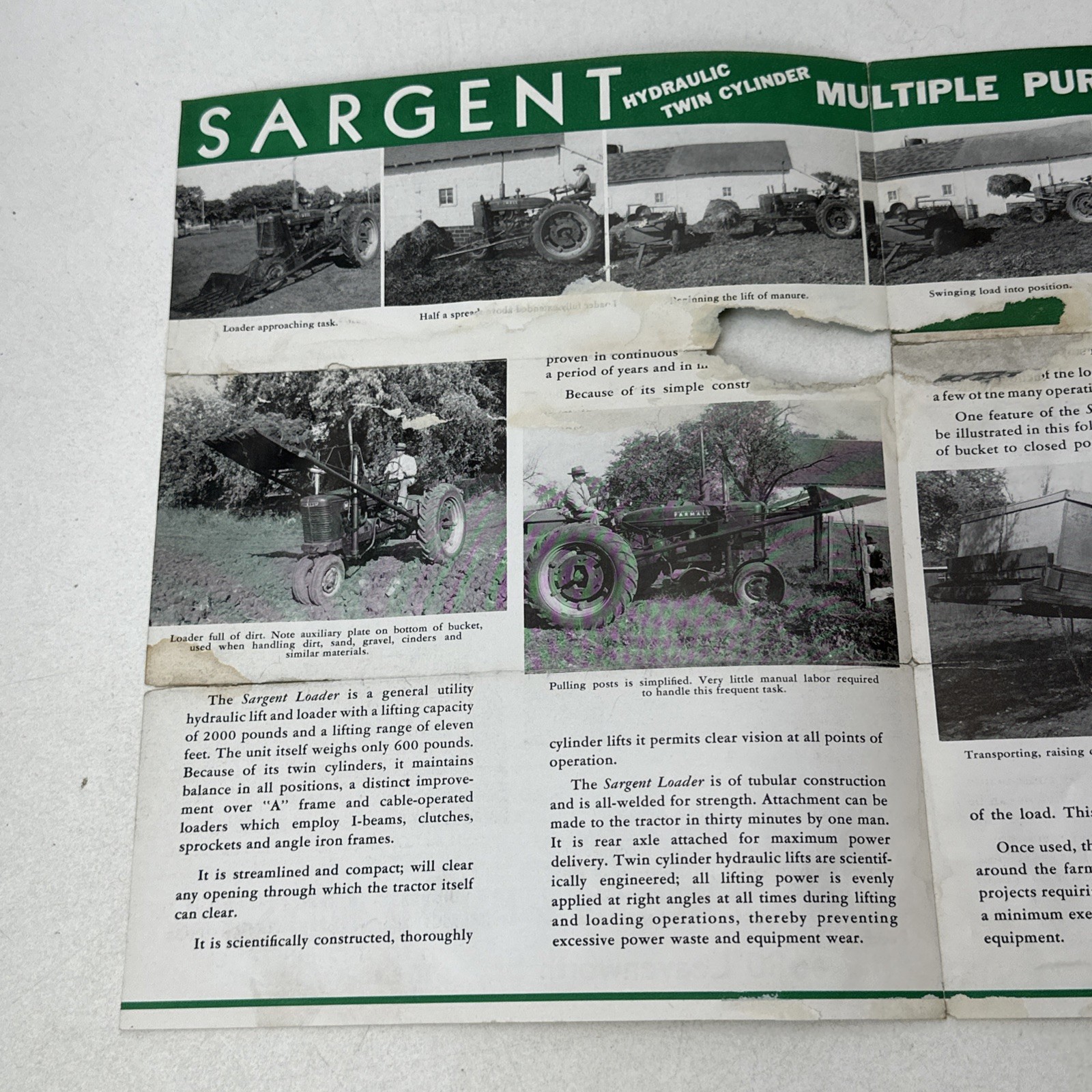 Sargent Hydraulic Twin Cylinder Loader McGrath Welding Omaha Nebraska Ad Paper