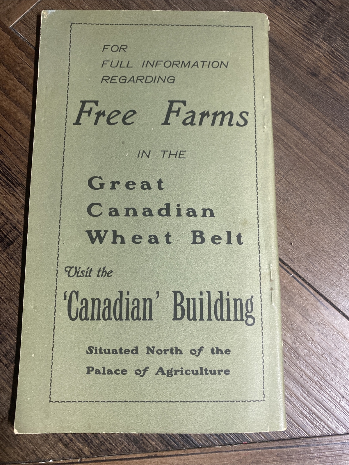 Vintage 1903 Dept of AGRICULTURE IN CANADA Farming Wheat Belt Booklet Brochure