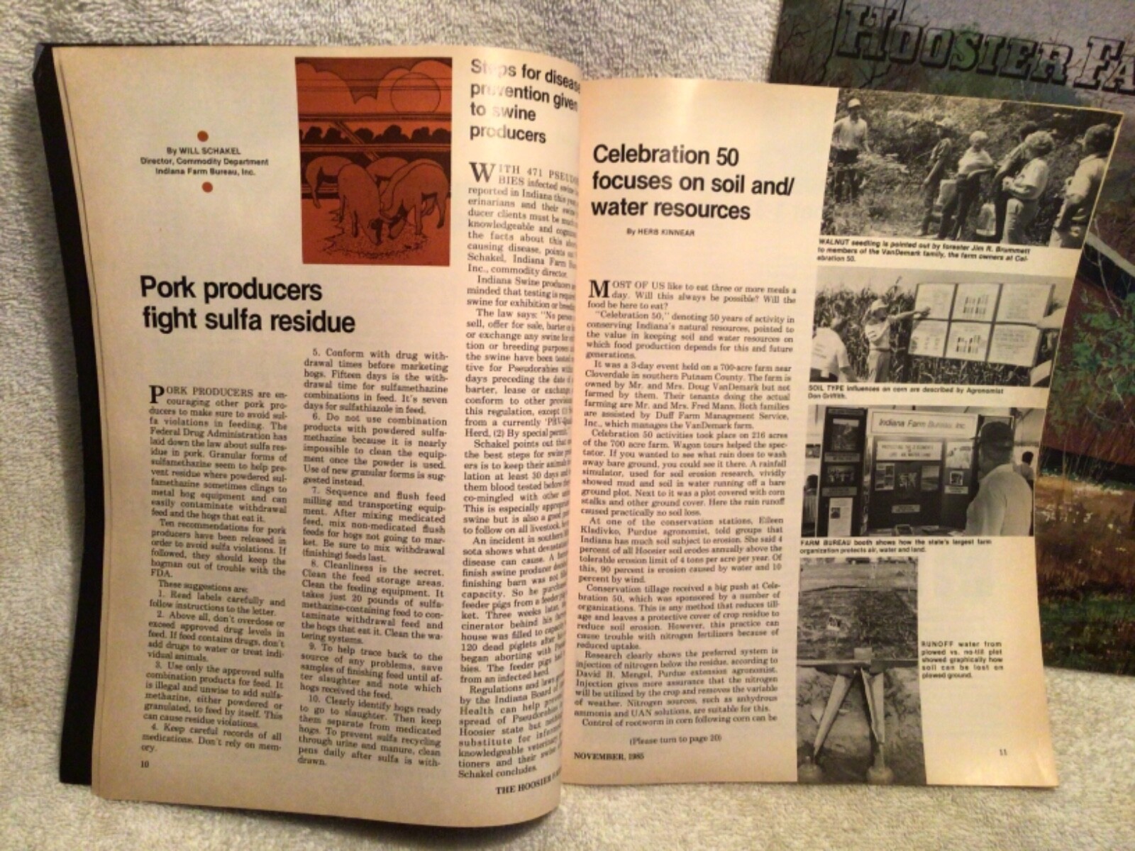 2 Vtg. Hoosier Farmer Magazines 1985 & 1986 With 50 Years Farm Bureau Insurance