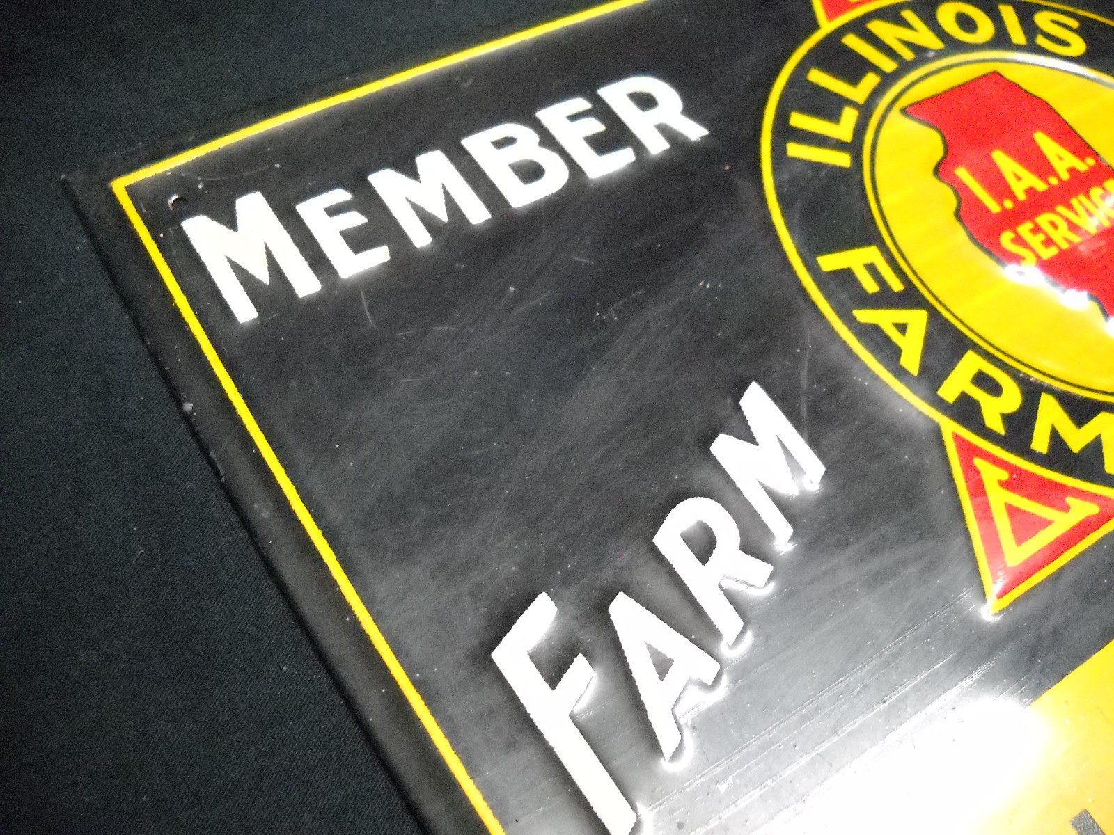 Vintage Authentic Metal Illinois Farm Bureau AFBF Member Sign 13.5 x 9.5 Scioto