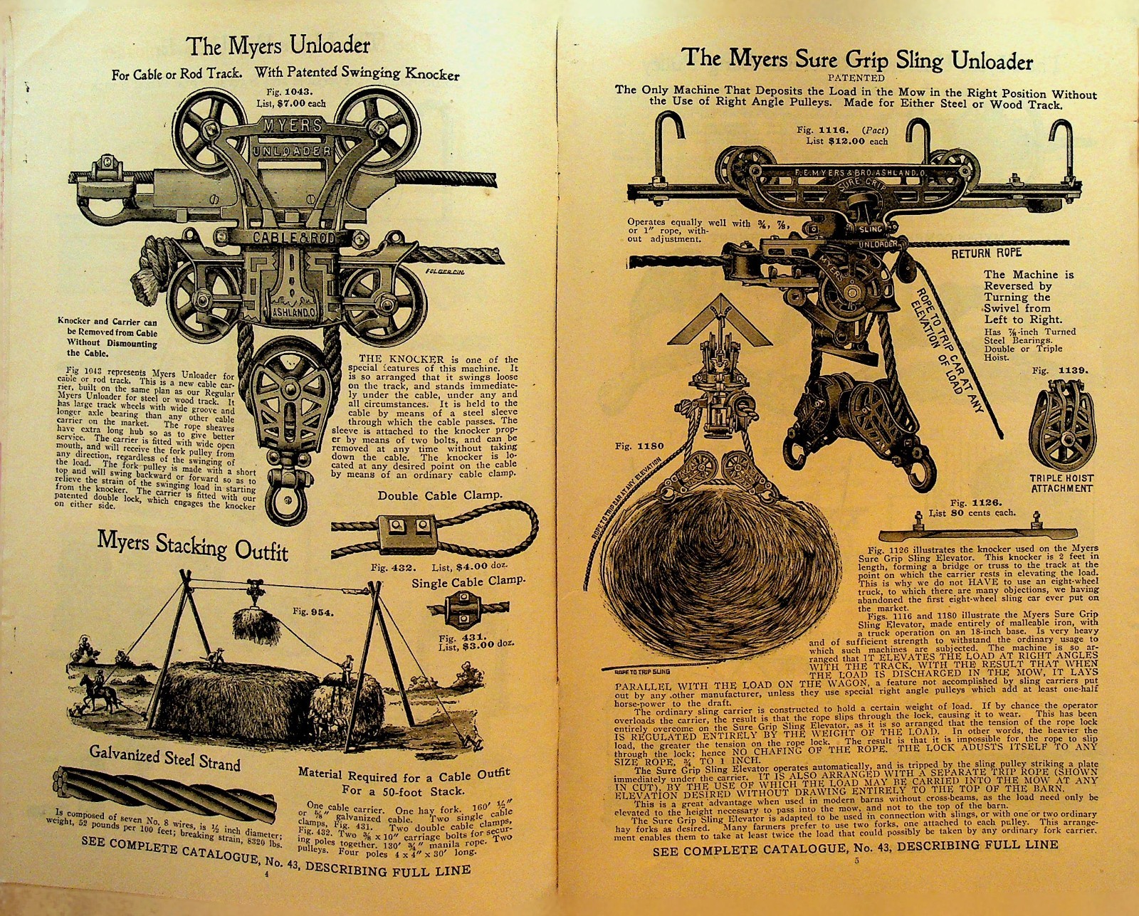 FE Myers & Bro Ashland Pump & Hay Tool Works Catalog ca 1910 Myers Faultless