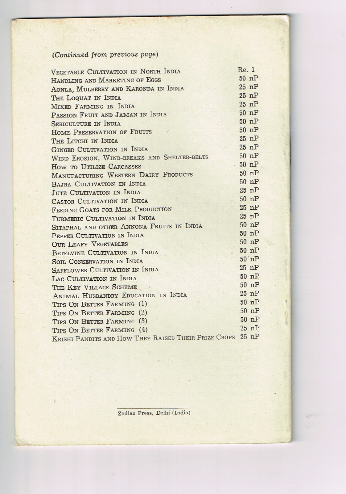 Vintage 1960s Farm Brochure India Lemongrass in India New Delhi
