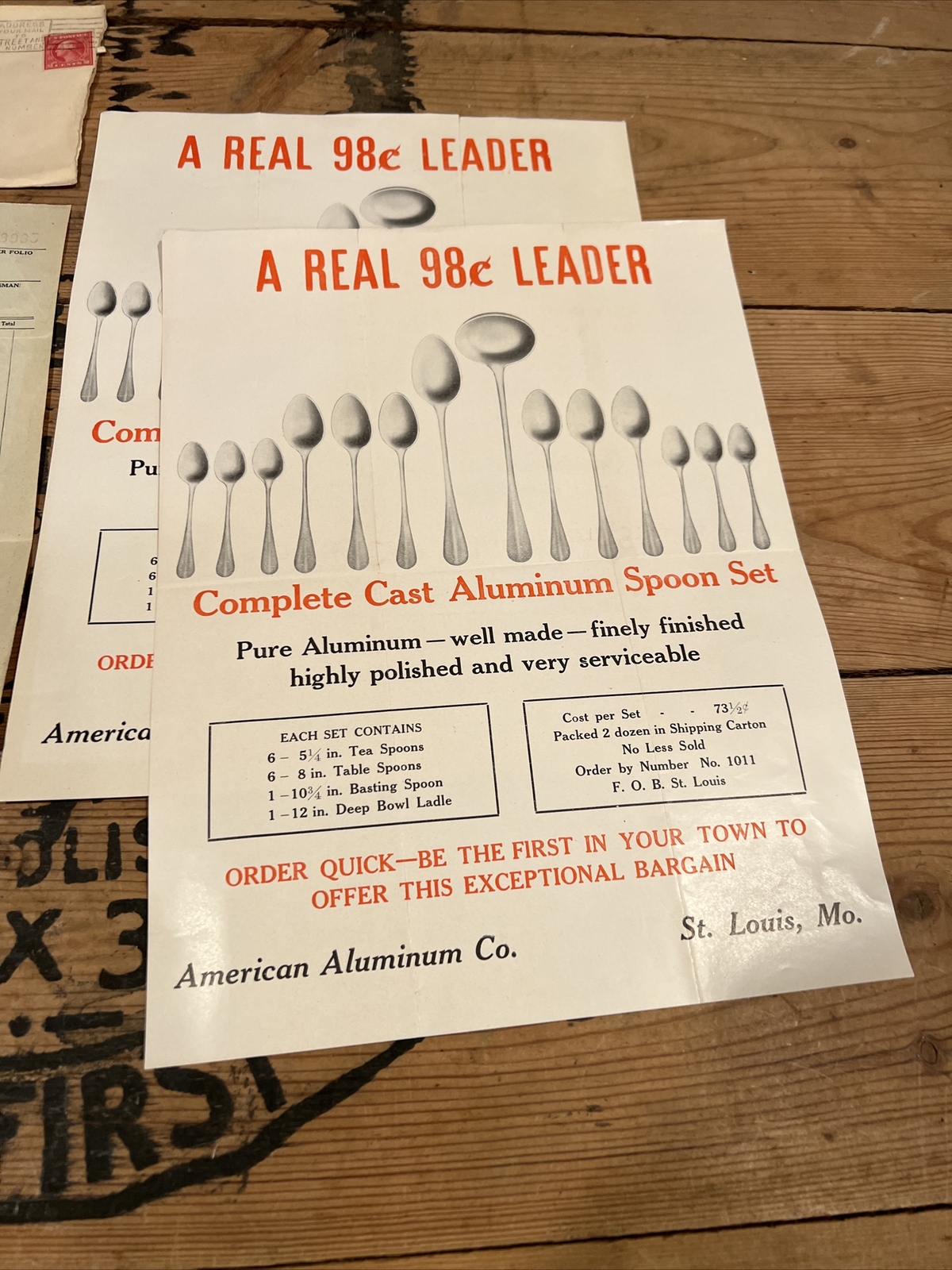 1922 & 1923 American Aluminum Co St Louis MO Paper Letter Brochure Ephemera