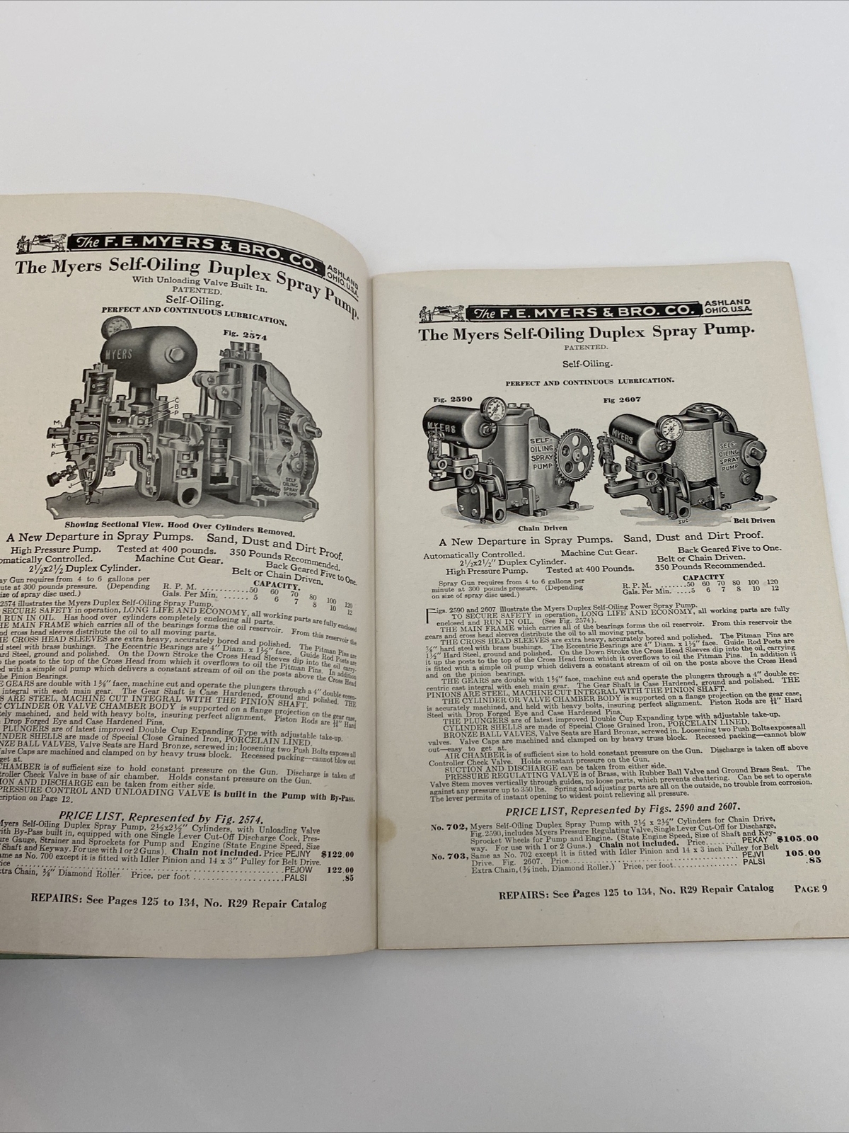 1931 Myers Power Spray Pumps PS.31 Catalog Lehigh Valley Supply Allentown Pa