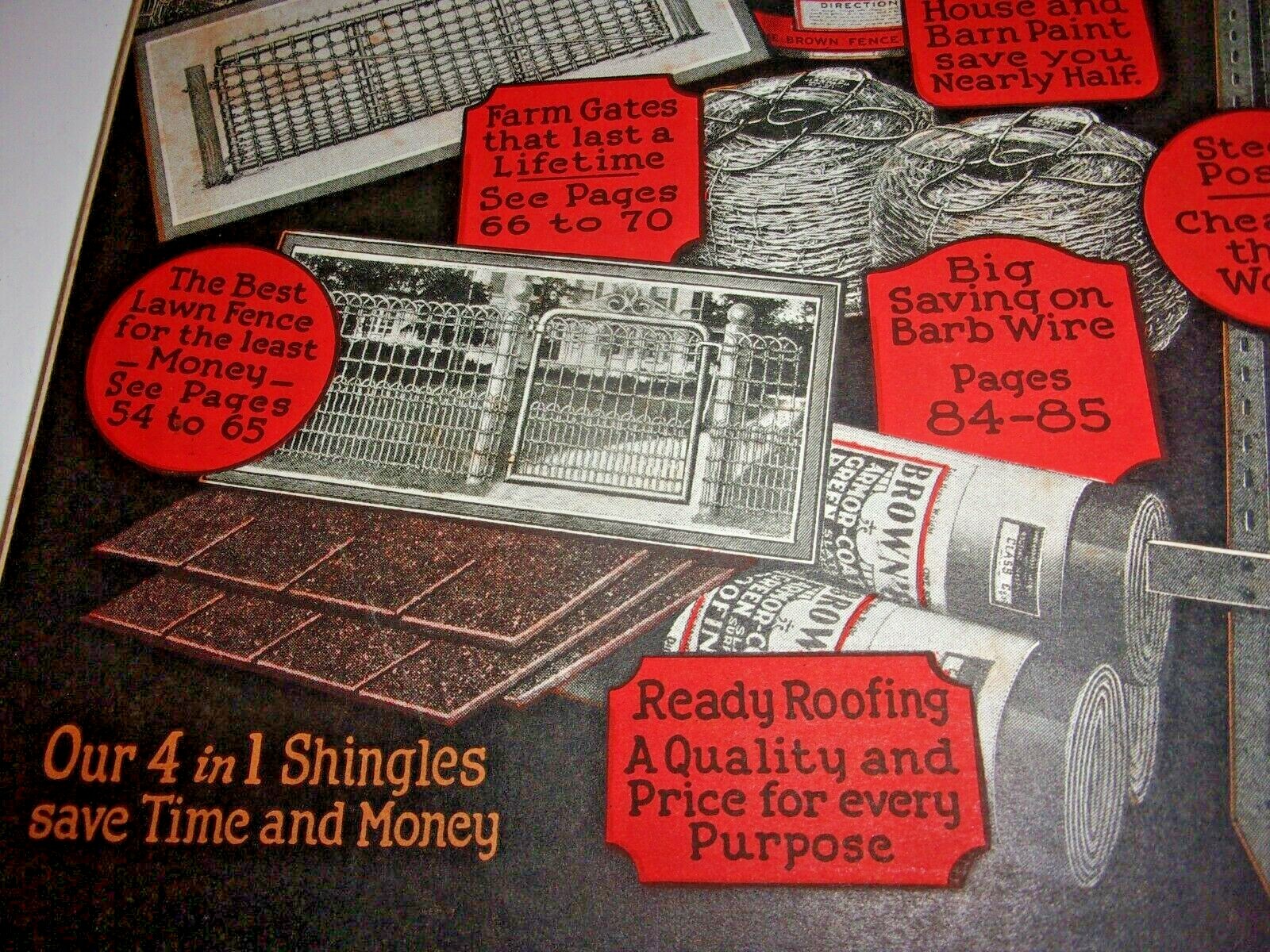 JIM BROWN&rsquo;S 1925 BARGAIN BOOK CATALOG BROWN&rsquo;S FENCE & WIRE, CLEVELAND, OHIO