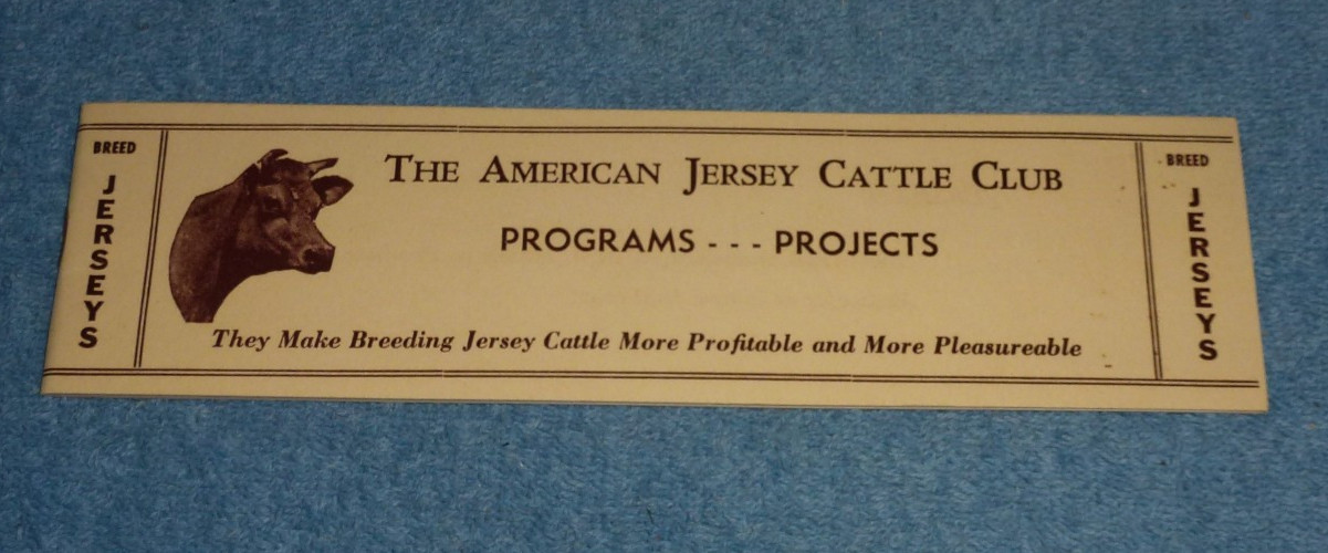 Vintage American Jersey Cattle Club Booklet Programs Projects Awards Fees etc