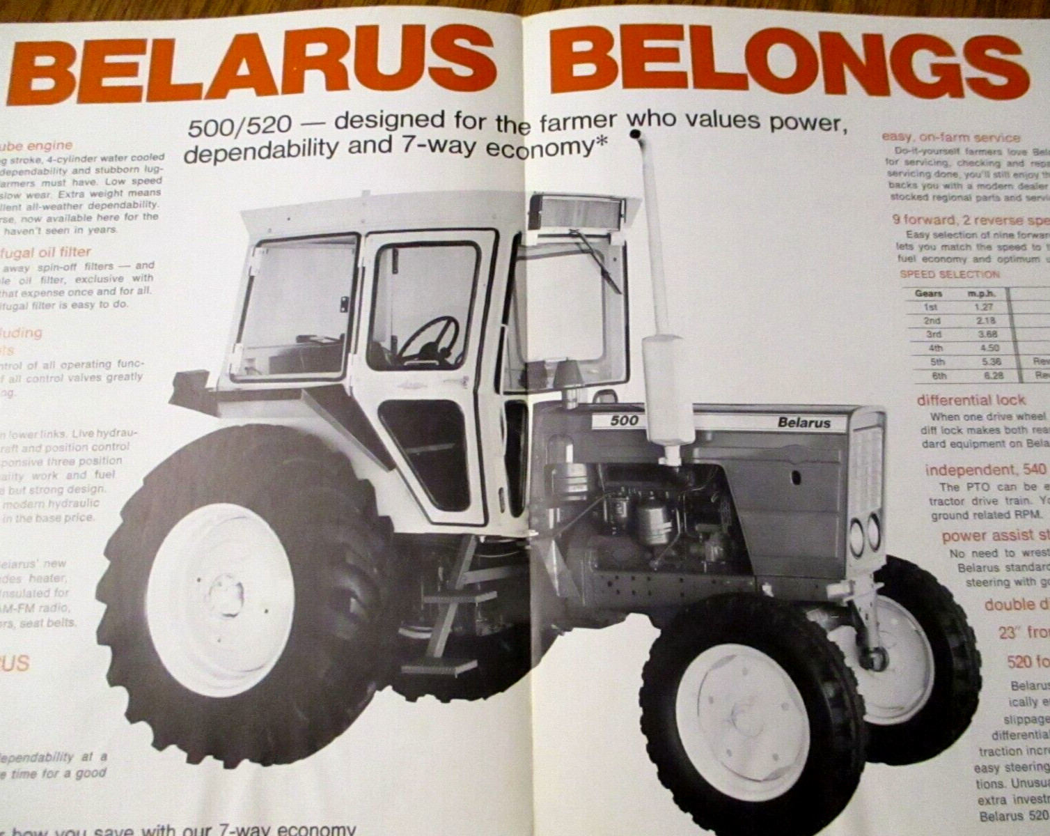 Belarus 520 500 Tractor Sales Brochure Literature Ephemera G M PEKUL Elkhorn WI