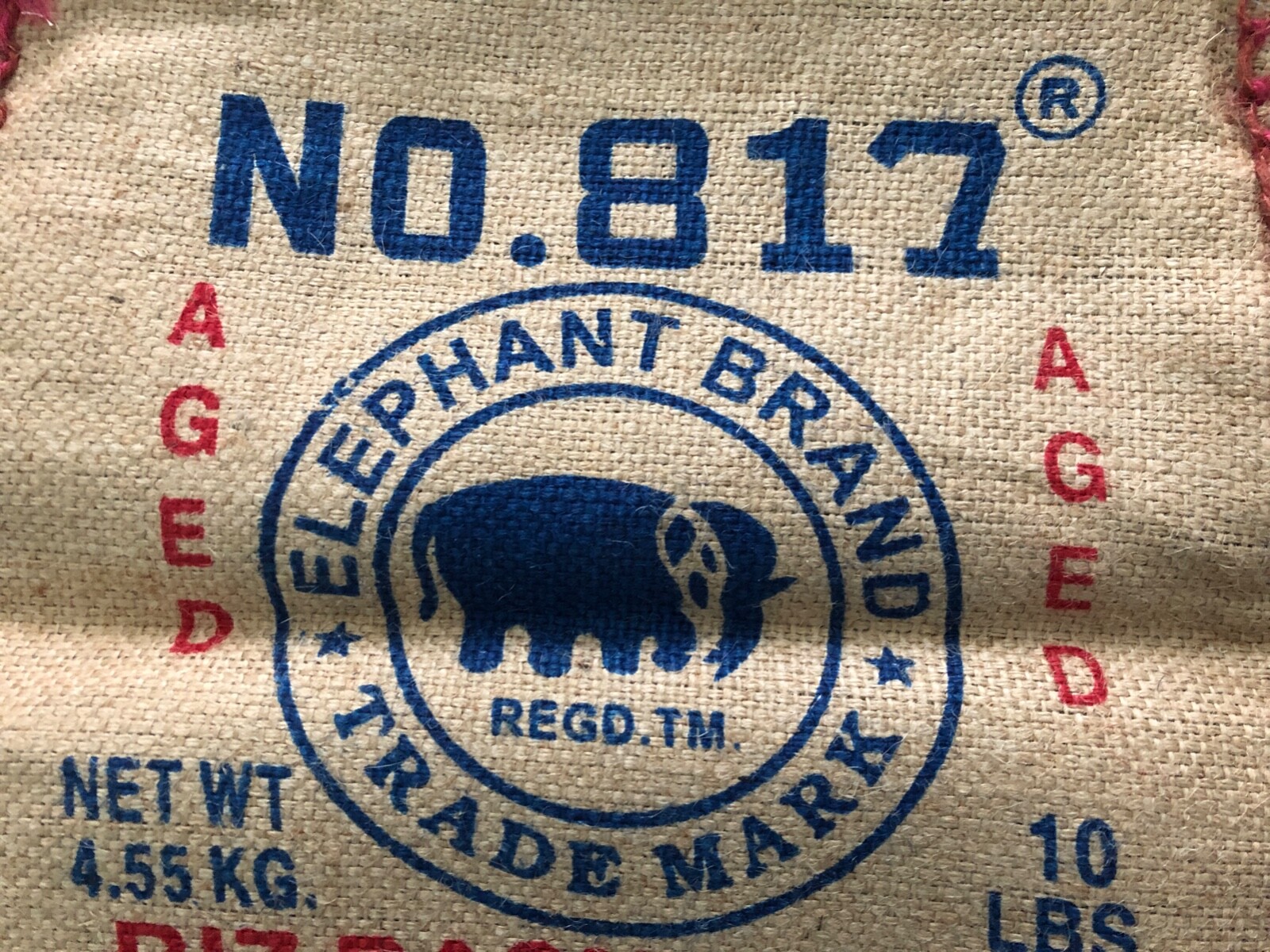 Vintage ELEPHANT BRAND #817 Burlap Bag Handmade Purse Amritsar India 10lbs Rice