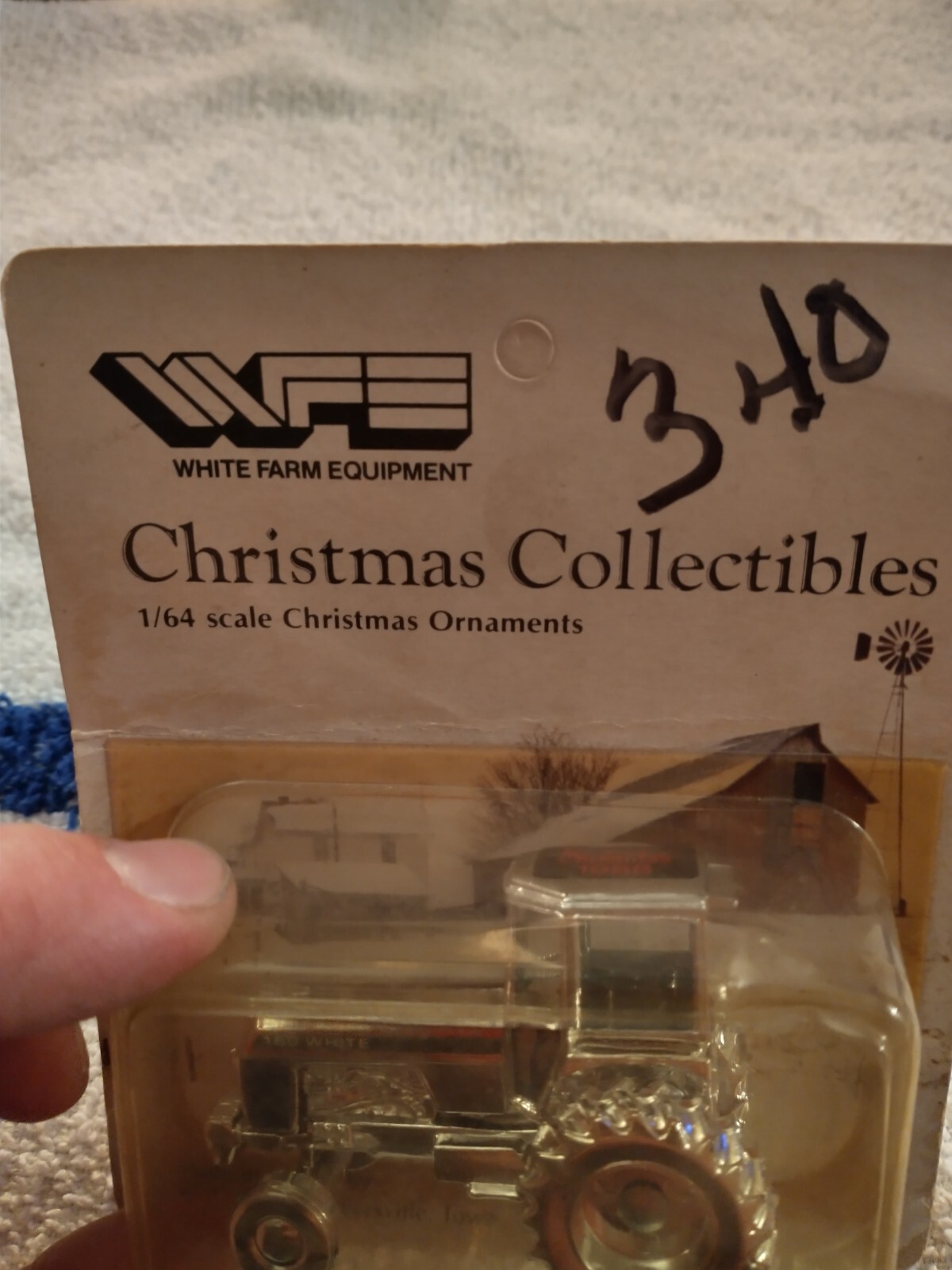 White Farm Equipment 160 Tractor Christmas Collectible Ornament 1989 1/64 Scale