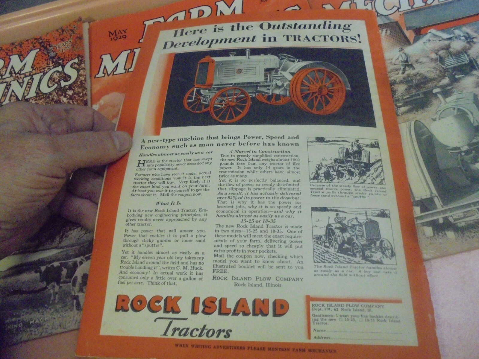 Vintage Lot of Four 1929 Farm Mechanics Magazines
