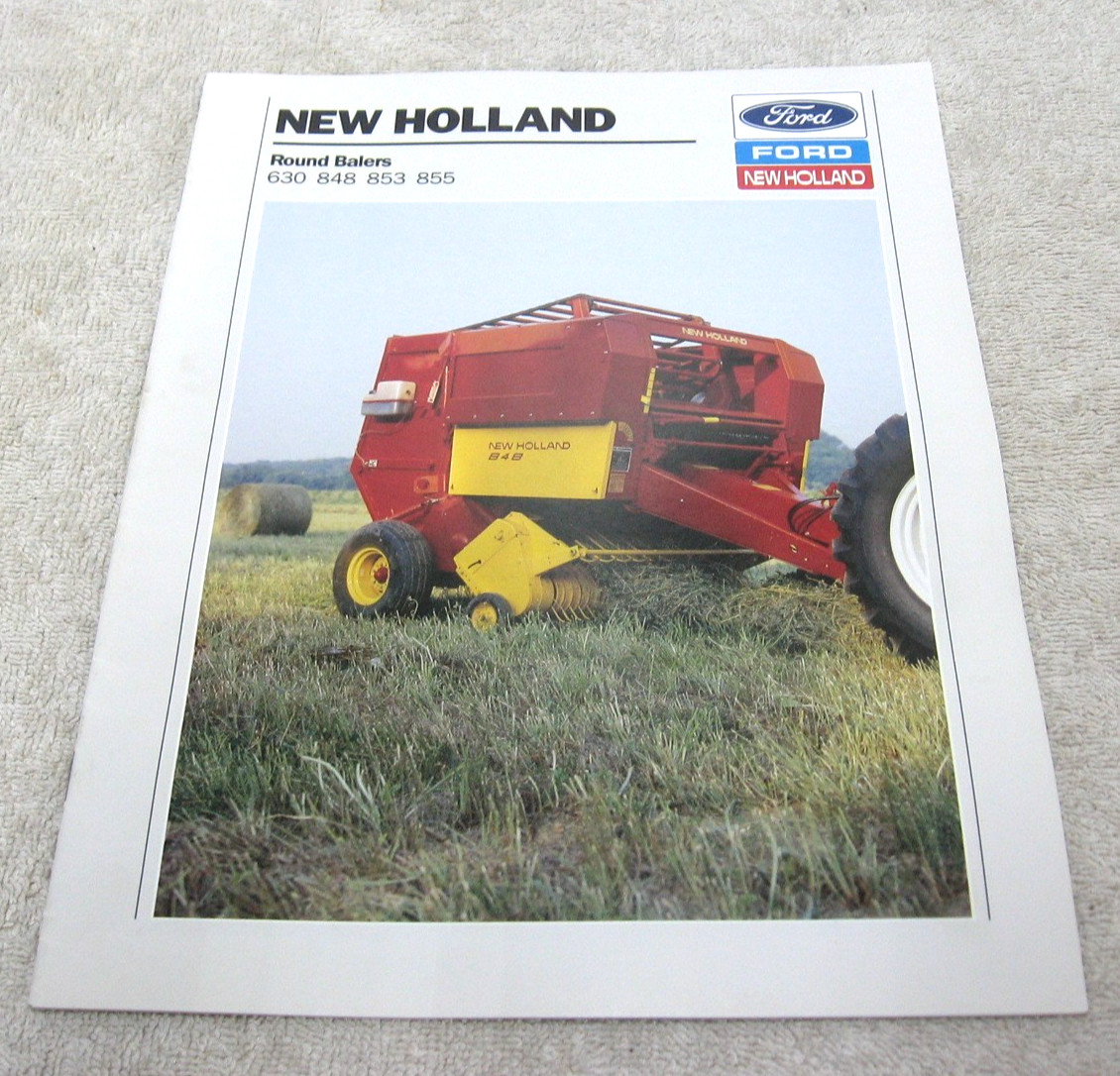 VINTAGE 1989 FORD NEW HOLLAND TRACTOR ROUND BALER BROCHURE 630 848 853 855
