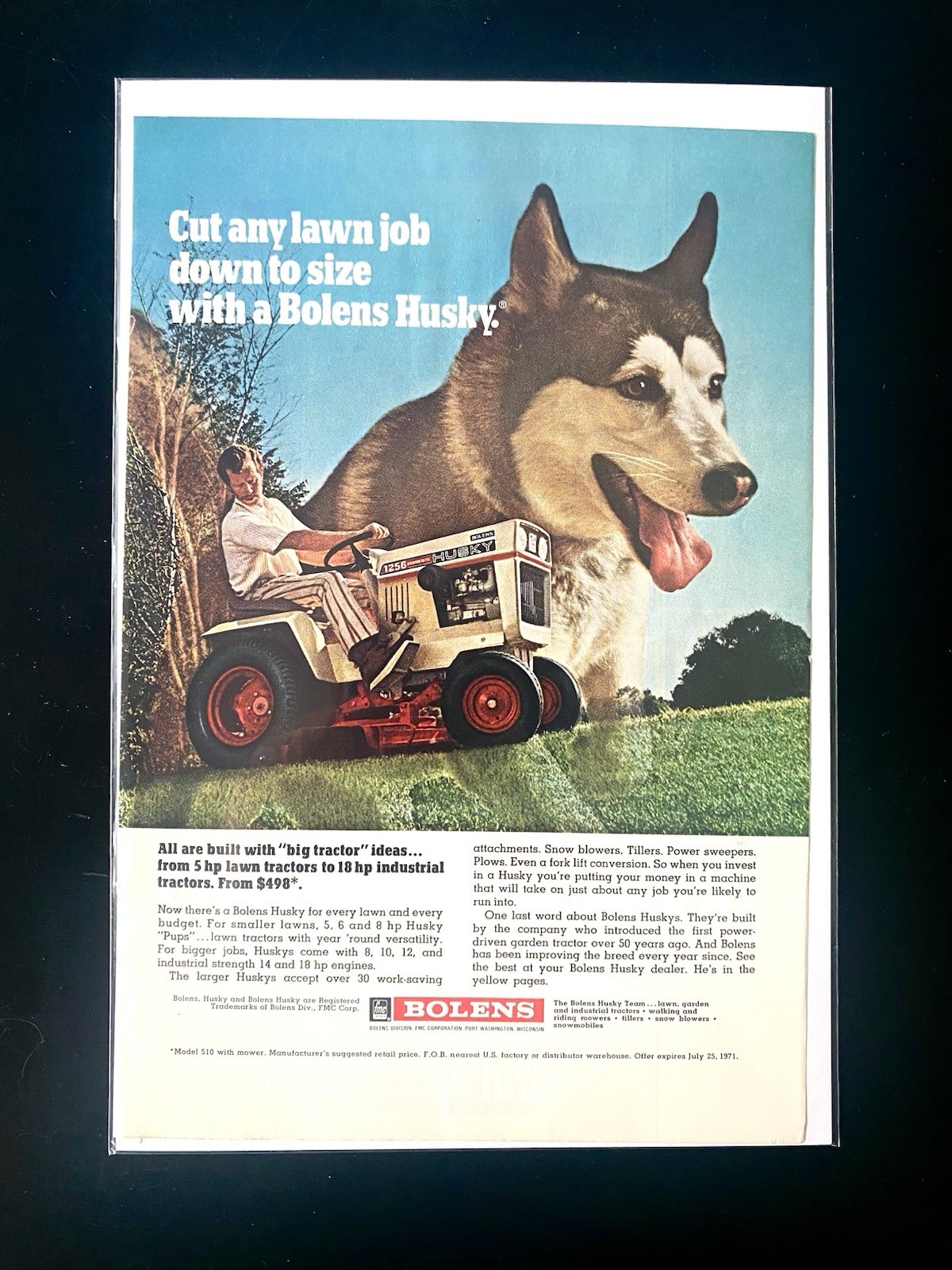 Lot 11 Vintage Lawn Tractor Ads 60s–70s Bolens Husky Gravely Cub Cadet GE