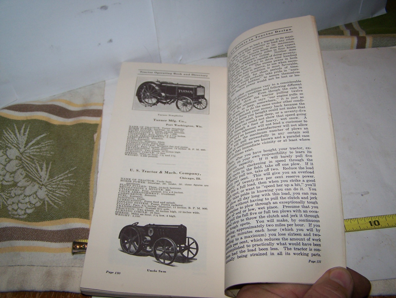 1919 TRACTOR OPERATING BOOK DIRECTORY Catalog Hit Miss Engine Magneto Oiler