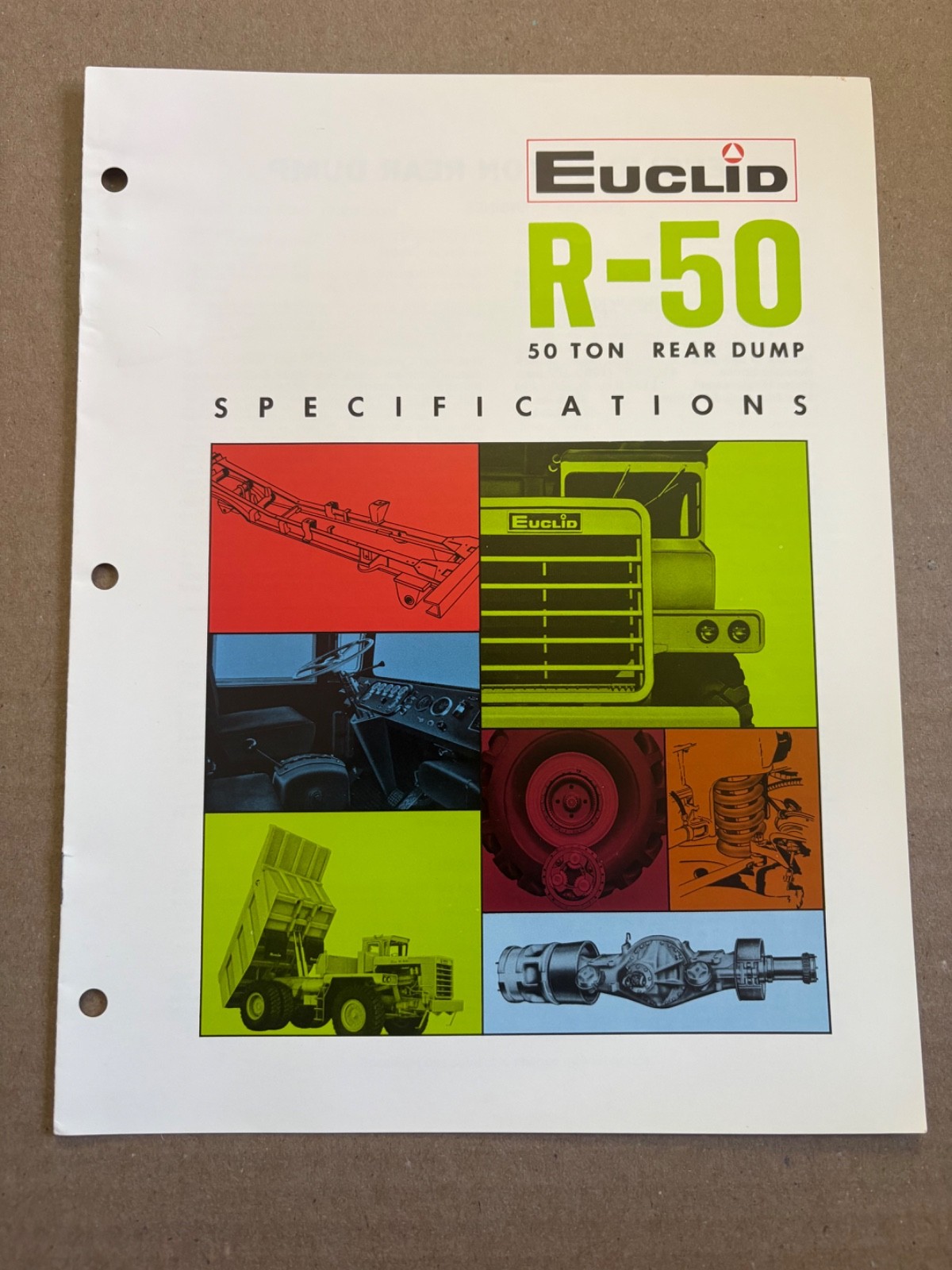Vintage Euclid R-45 9FFD Dump Truck Specifications Sales Brochure