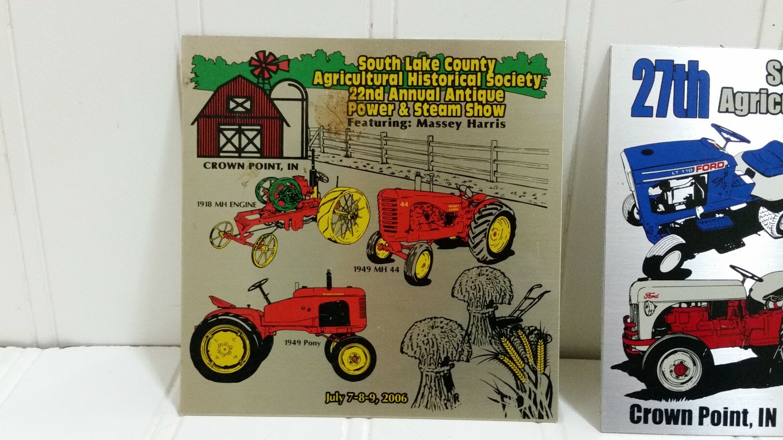 Steam Power & Antique Engine Show EXHIBITOR PLAQUE Lot Exibits Indiana Lake Co