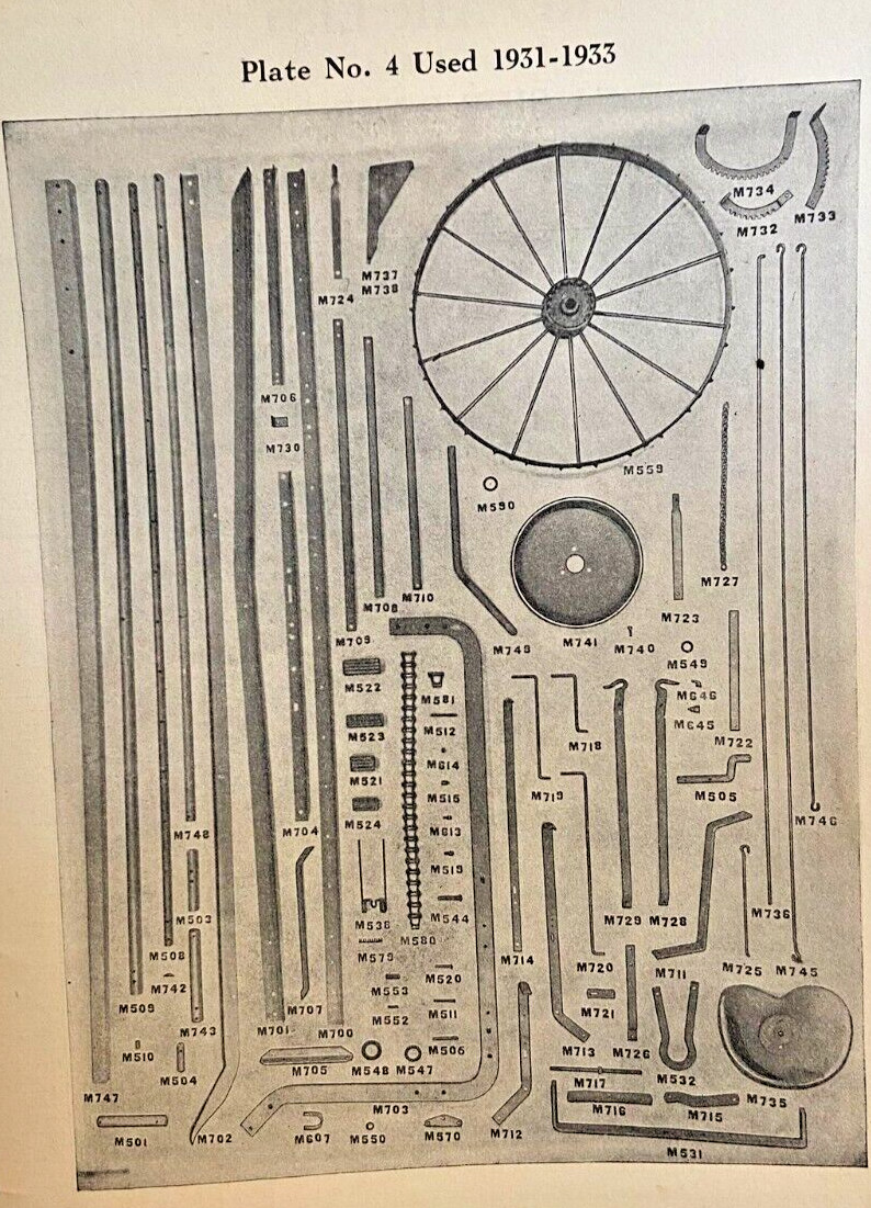 New Idea No. R-46 & No. 4 Side Delivery Rake And Tedder Repair Parts List 1950