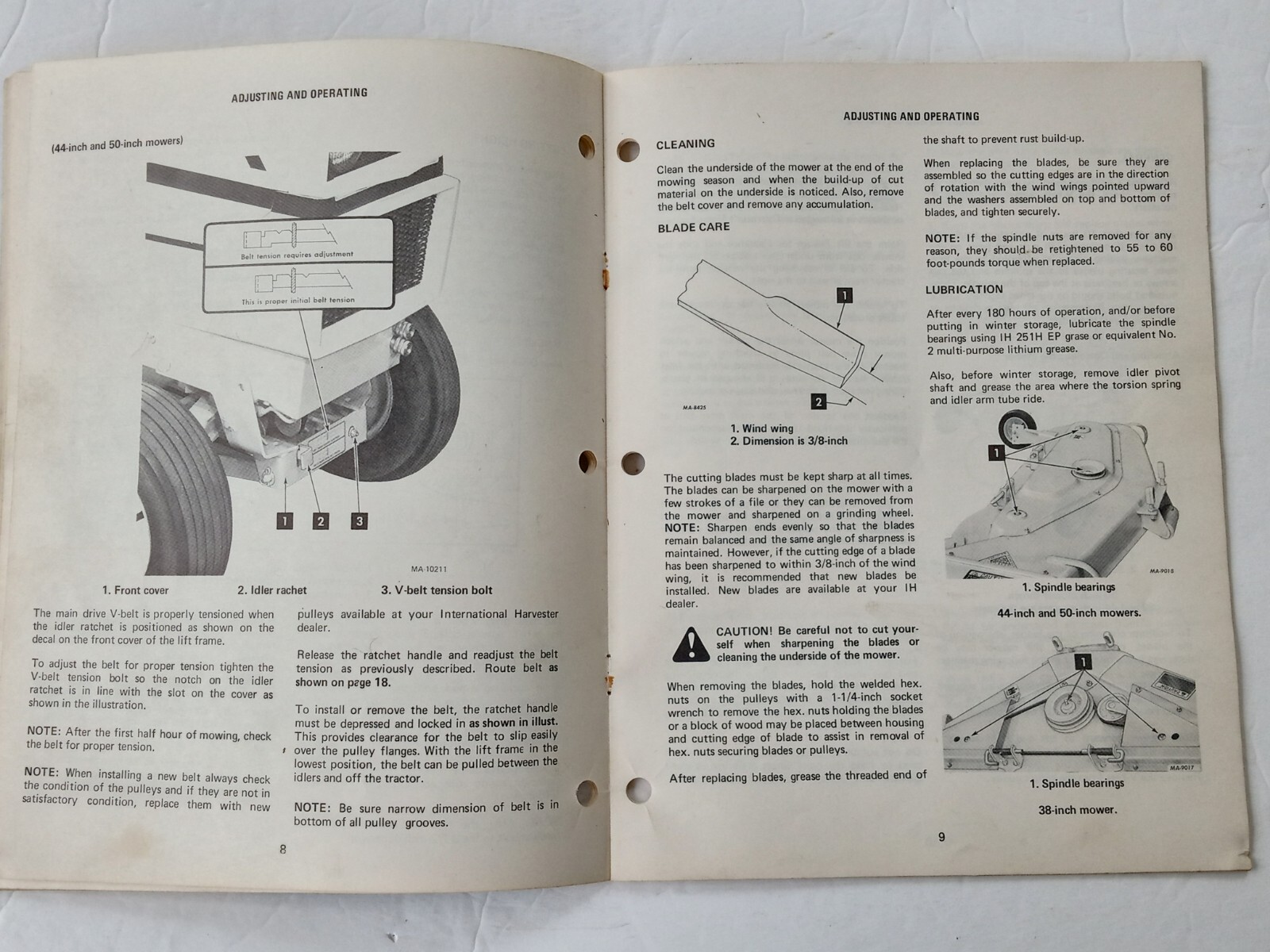 International Harvester Rotary Mowers 38A 44A 50A 3 Spindle Operator&rsquo;s Manual
