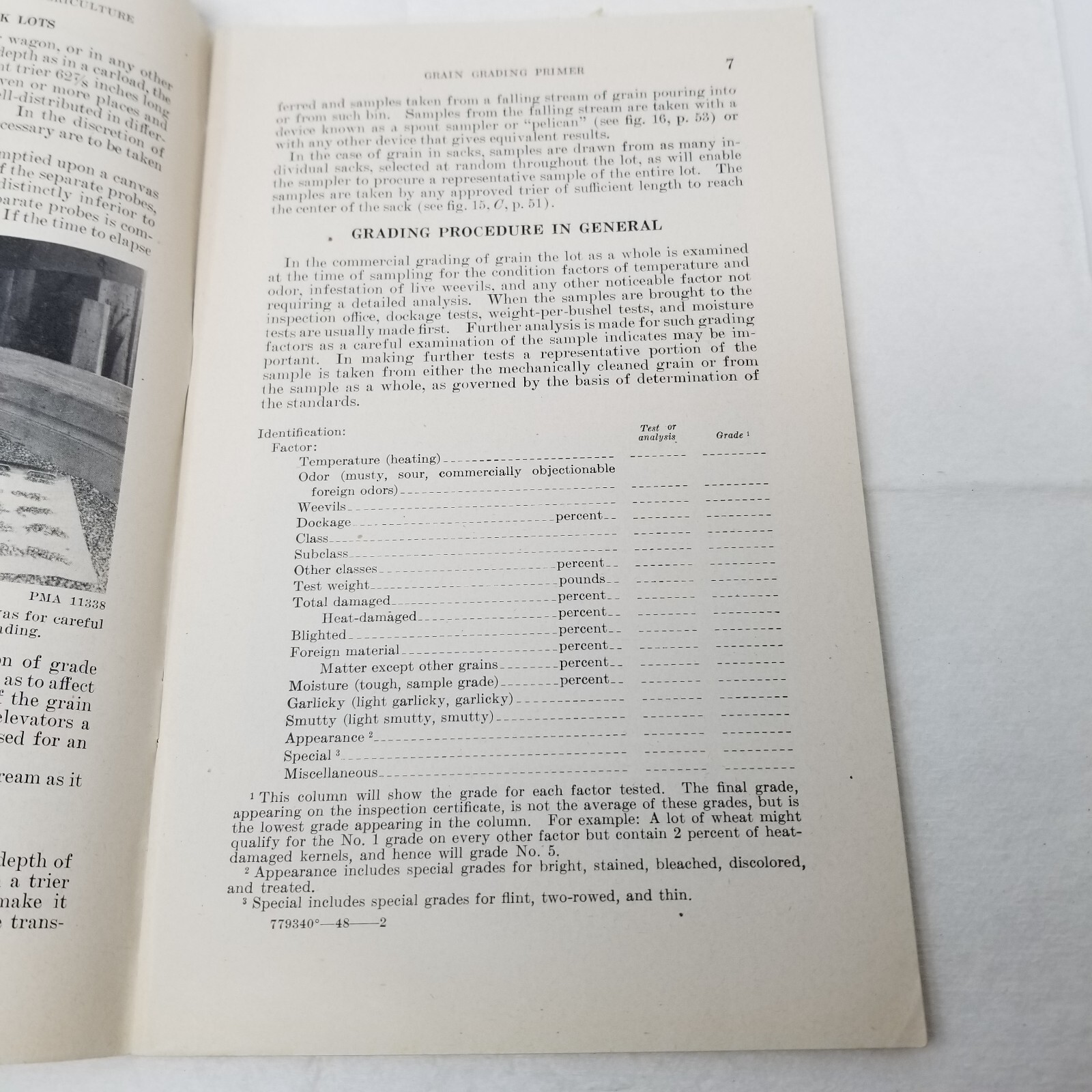 Grain Grading Primer 1948 Farmers&rsquo; Bulletin Booklet 325 USDA Photos Charts