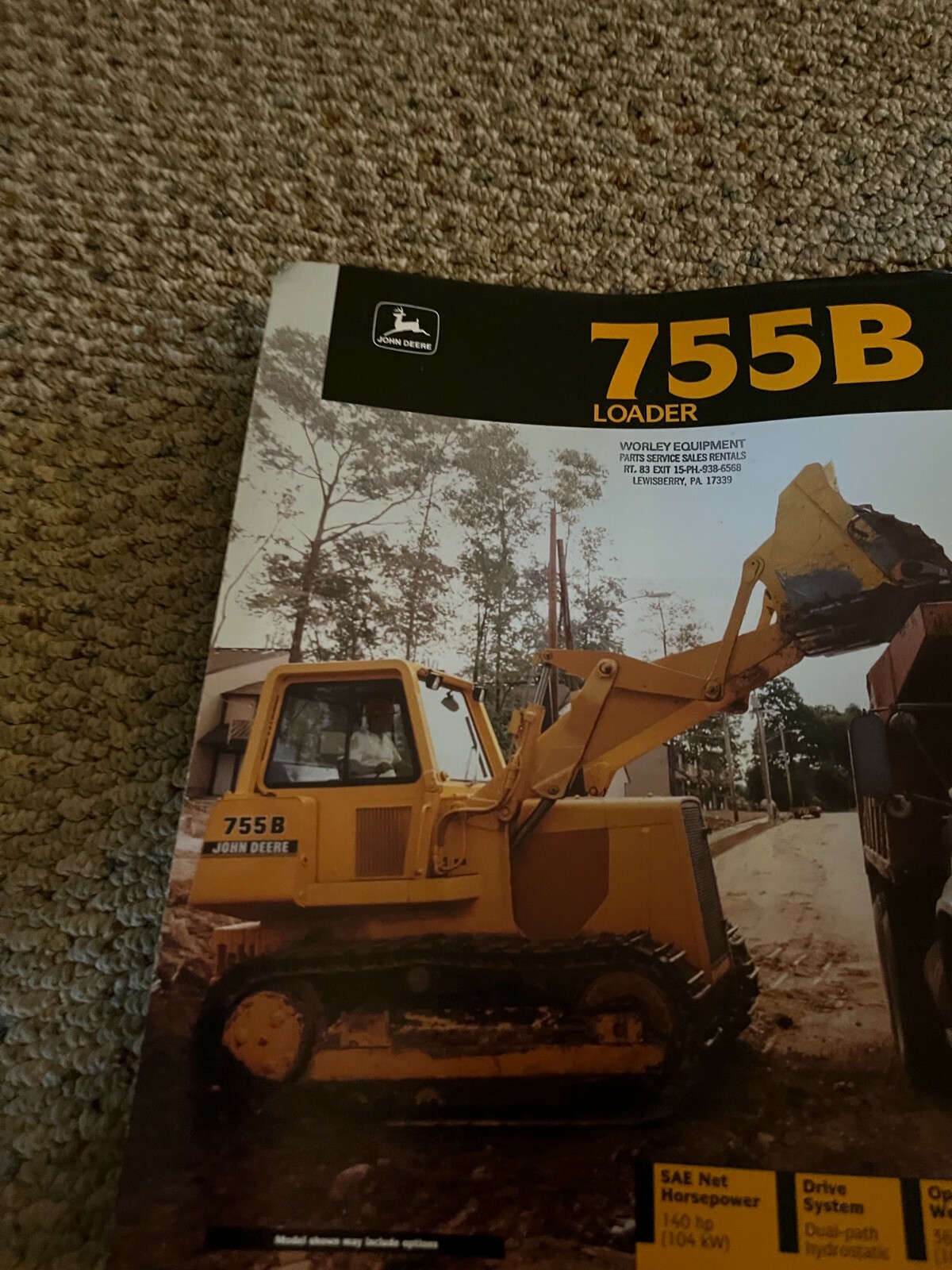 John Deere Earth 755B Crawler Loader For 1992 Brochure DCPA17
