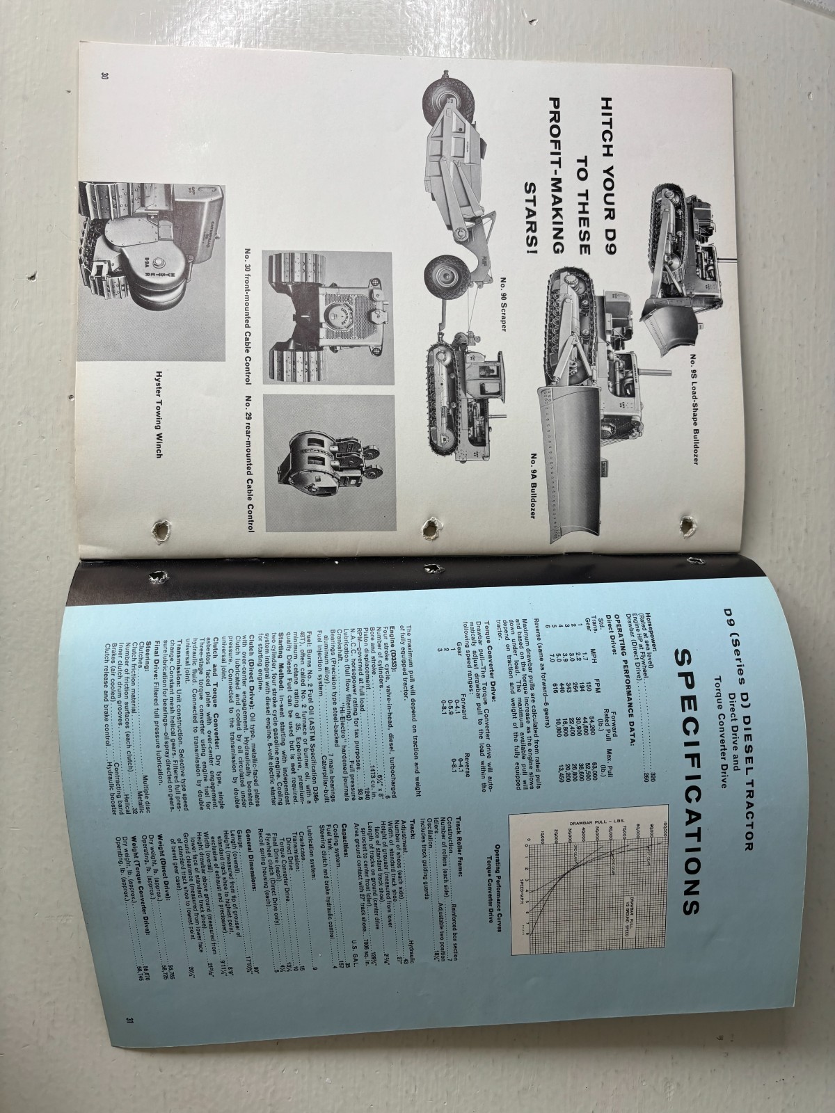 Caterpillar The Cat D9 Series D Tractor Brochure 1956 Vintage 31 Pages