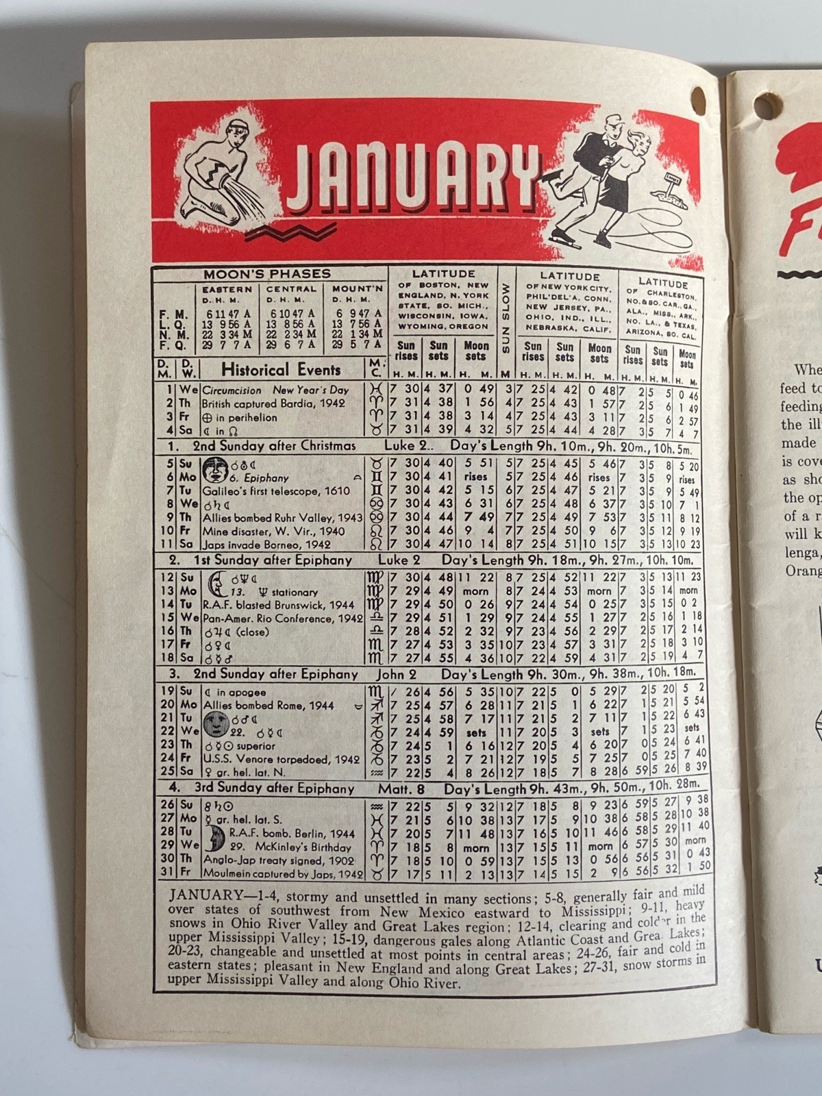 1947 Watkins Almanac Farm Hints Moon Phases Farming Techniques Planting Crops PB