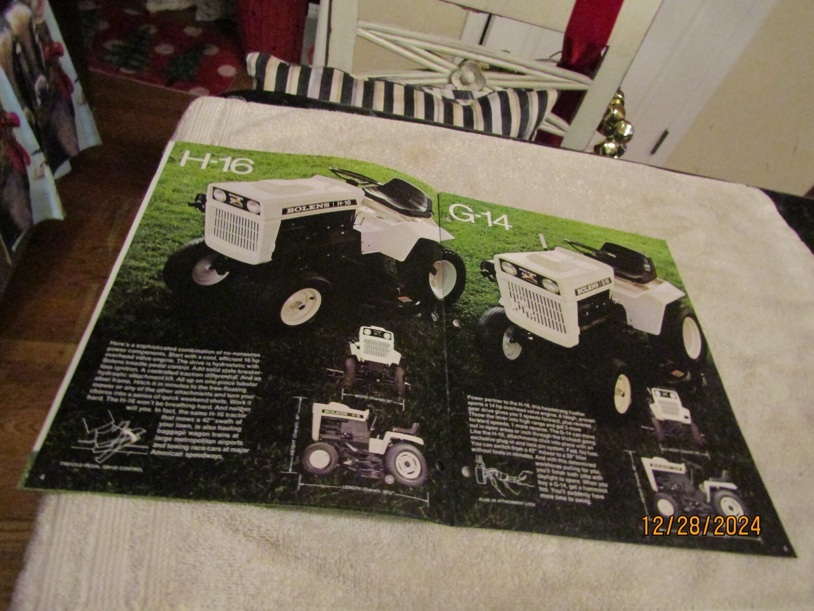 Vintage Bolens Sales Brochure Lawn & Garden Tractors Attachments Accessories &rsquo;75