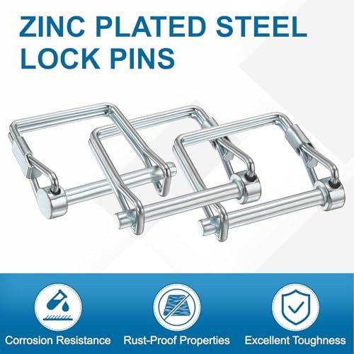 2 Pcs Trailer Coupler Pins, 1/4&Prime; x 3.2&Prime; (6.3mm x 80mm) Safety Wire Lock Hitch Pi