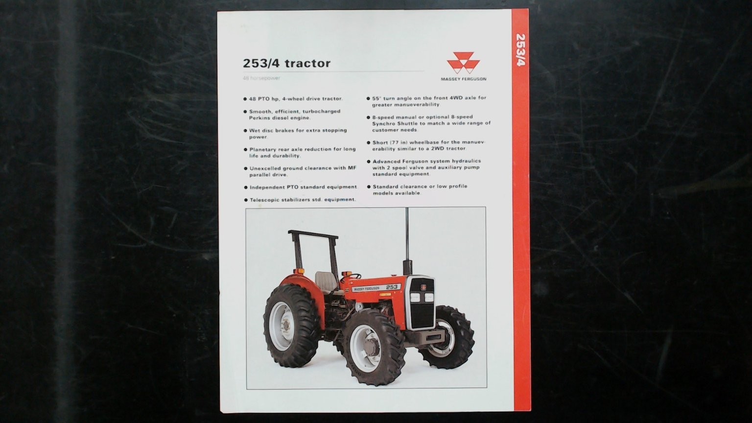 Massey Ferguson 253/4 Tractor Vintage Brochure Red White 1984