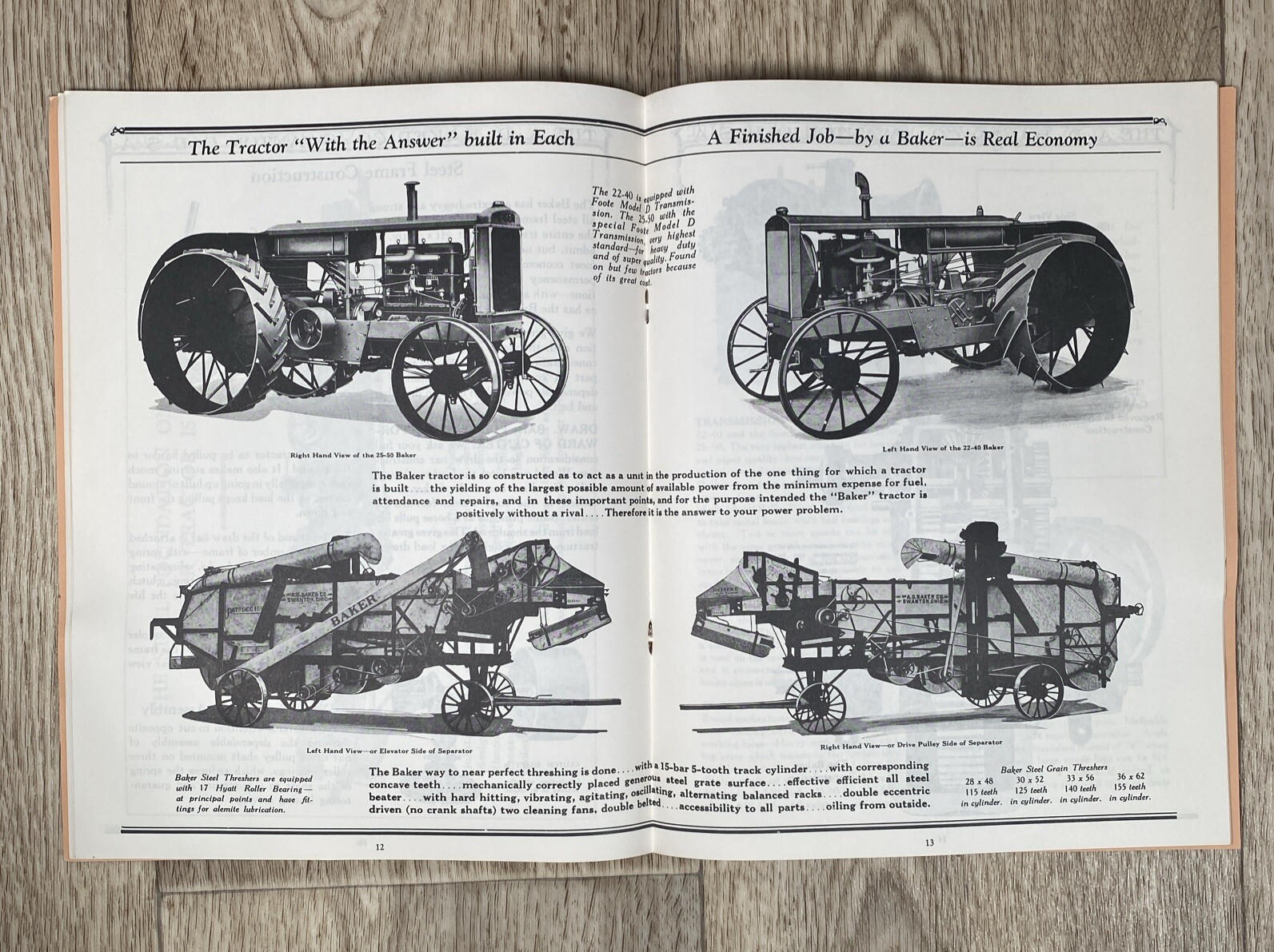 Vintage A. D. Baker Company Catalog Gas Tractor Grain Thresher Swanton Ohio