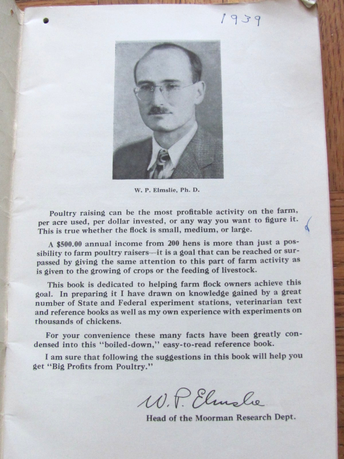 1937 MOORMAN MFG CO QUINCY BOOKLET BIG PAY FROM POULTRY FARM CHICKEN CARE INFO