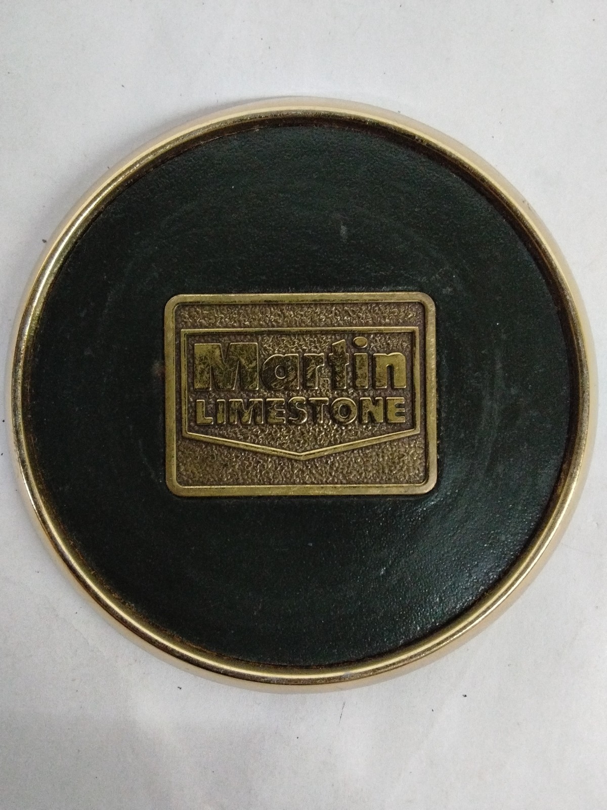 Vintage Martin Limestone Metal Coaster Blue Ball, Gap, New Holland PA