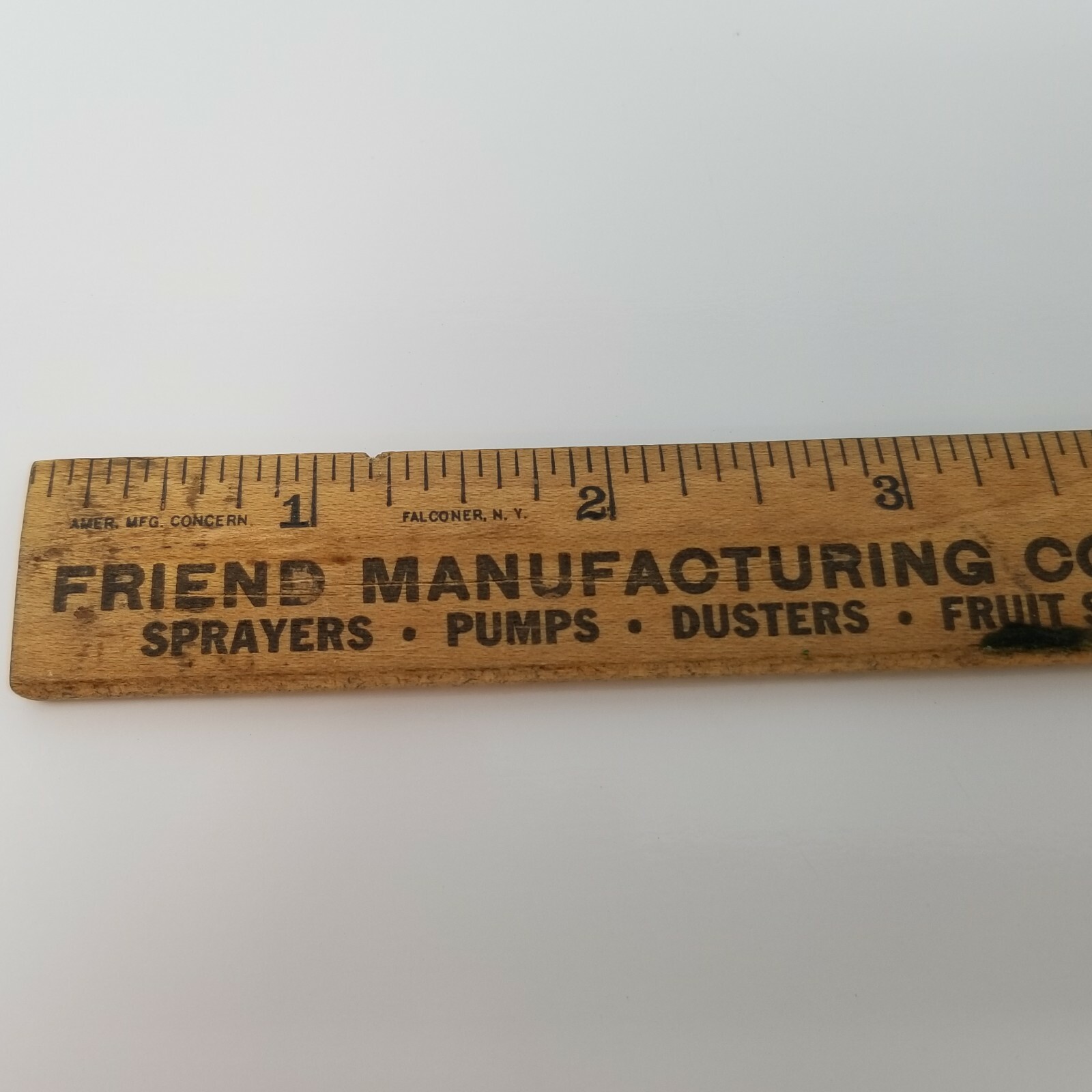 Friend Manufacturing Ruler Gasport New York Pecan Spray Vintage 1950