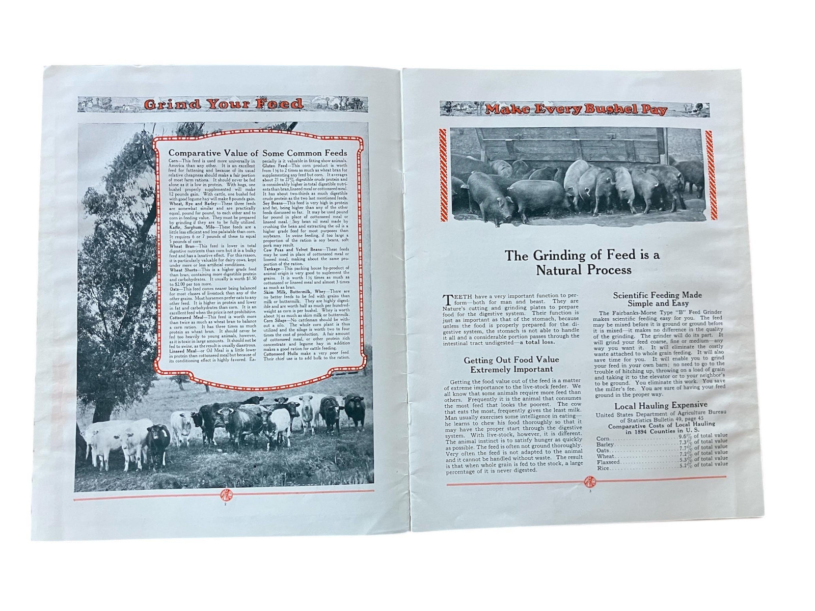 1920&rsquo;s Fairbanks Morse Hammer Type B or Plate Type Feed Grinders Bulletin H 403