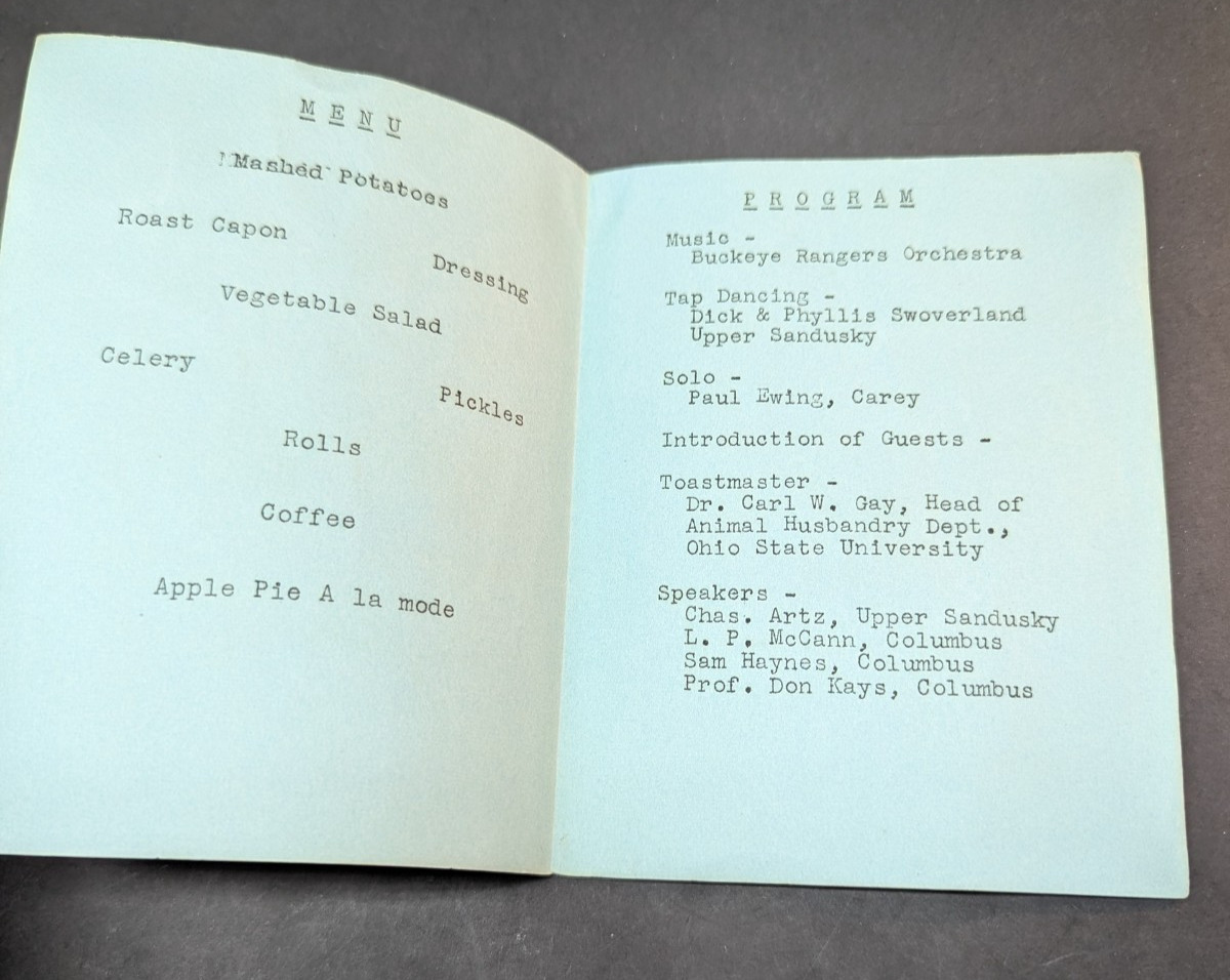 Wyandot County Horsemen&rsquo;s Banquet held in Upper Sandusky Ohio February 1937 VTG