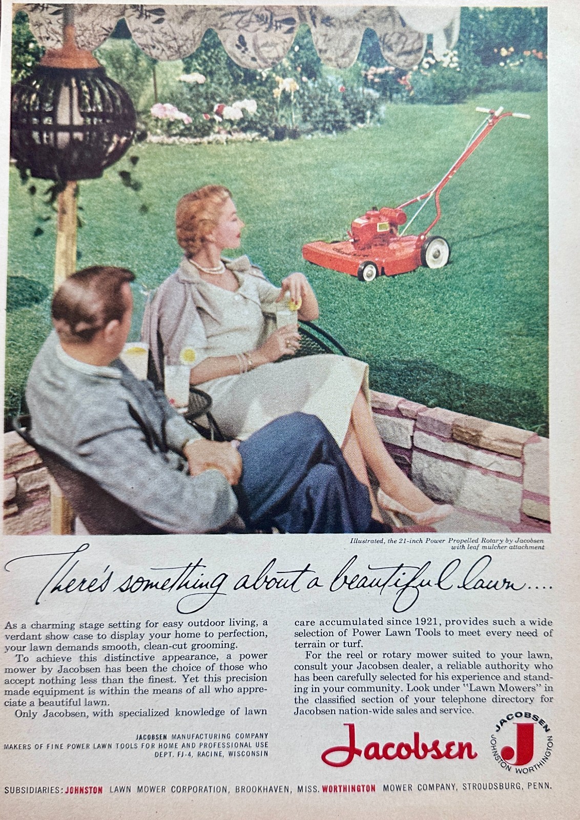 1956 Jacobsen Lawn Mower Vintage As #N1126 Racine, WI