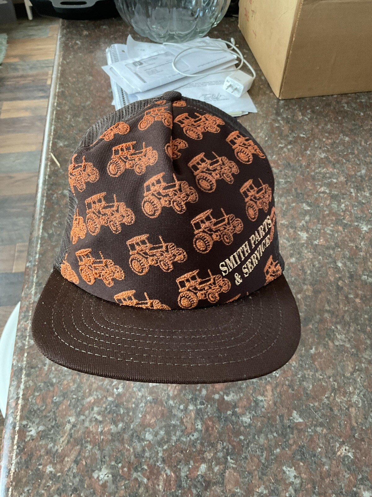 RARE Vintage Smiths Sales Service Tractors All Over Hat Cap All Mesh