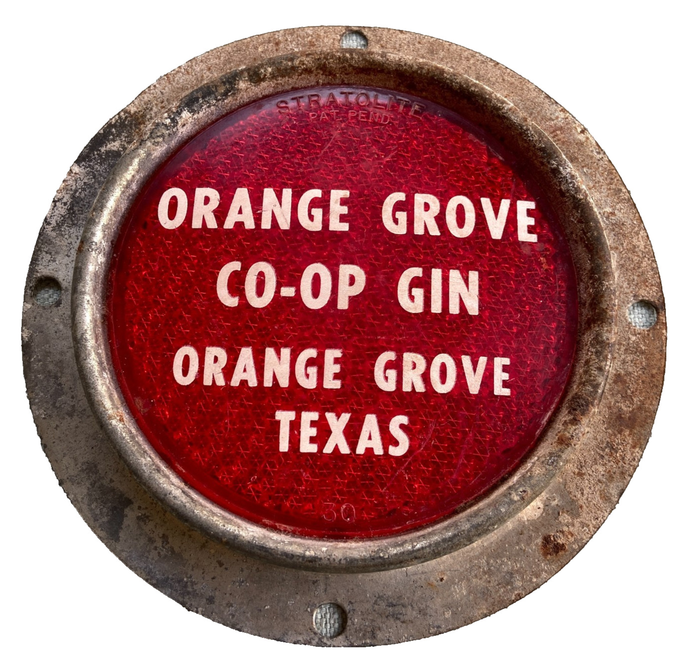 Orange Grove Texas Co-Op Cotton Gin Stratolite Reflector Tractor Truck Red 5.5”