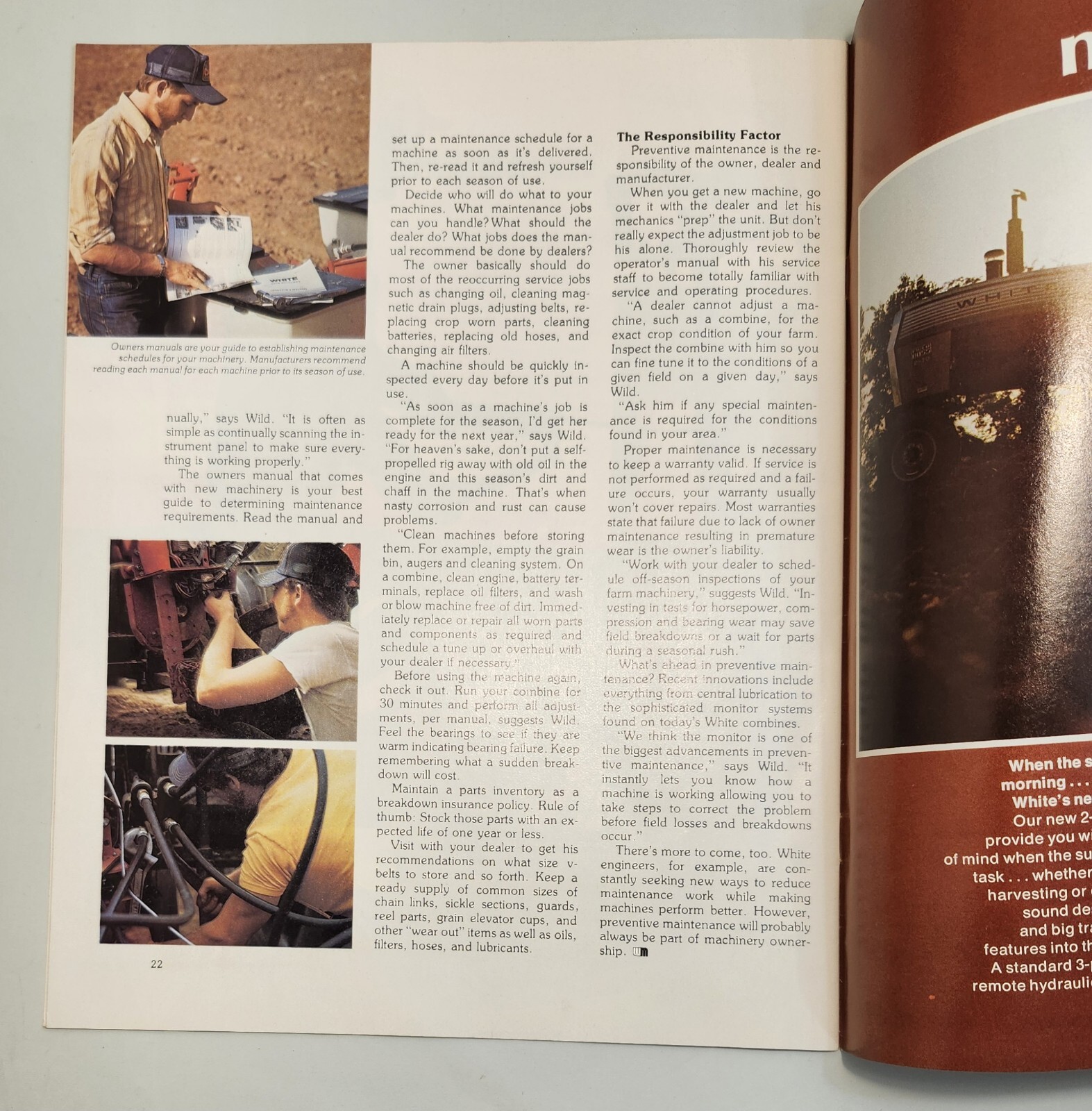 White Farm Equipment Better Farming Systems Fall 1976 Vintage Magazine