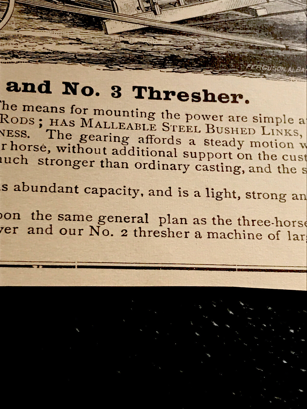 The Westinghouse Tread Power Machines No. 3 Thresher Farm Engraving Advertising