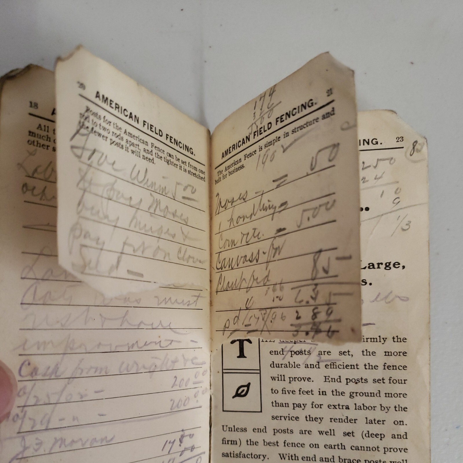 1902 American Steel & Wire Co. Field & Hog Fence Memo Advertising Booklet Used
