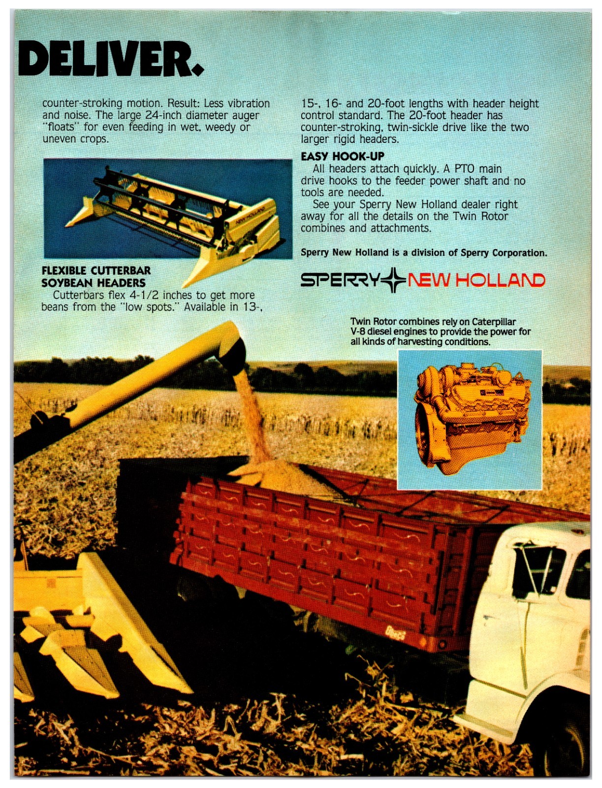 1982 New Holland Combines – Original Print Ad (16in x 11in) Advertisement